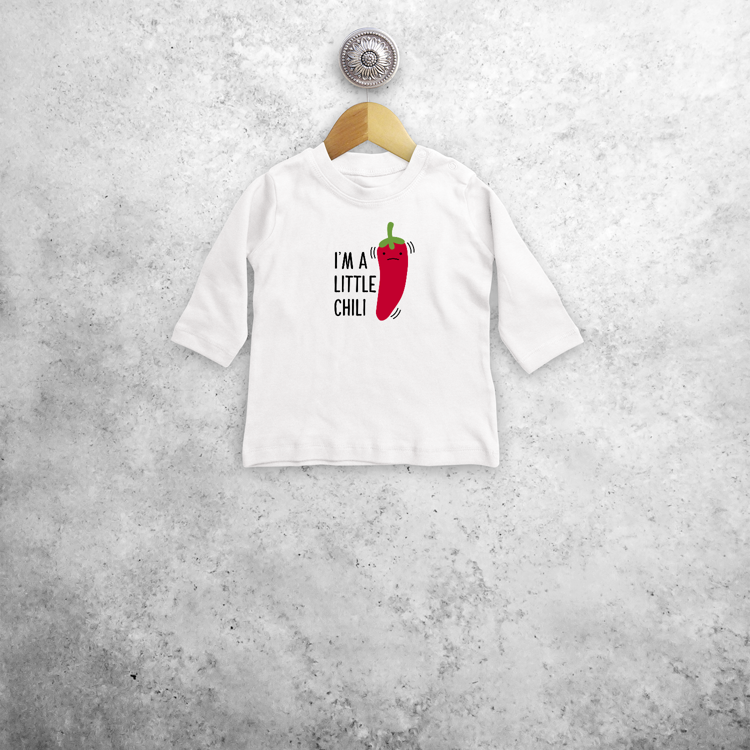 I'm a little chili' baby shirt met lange mouwen