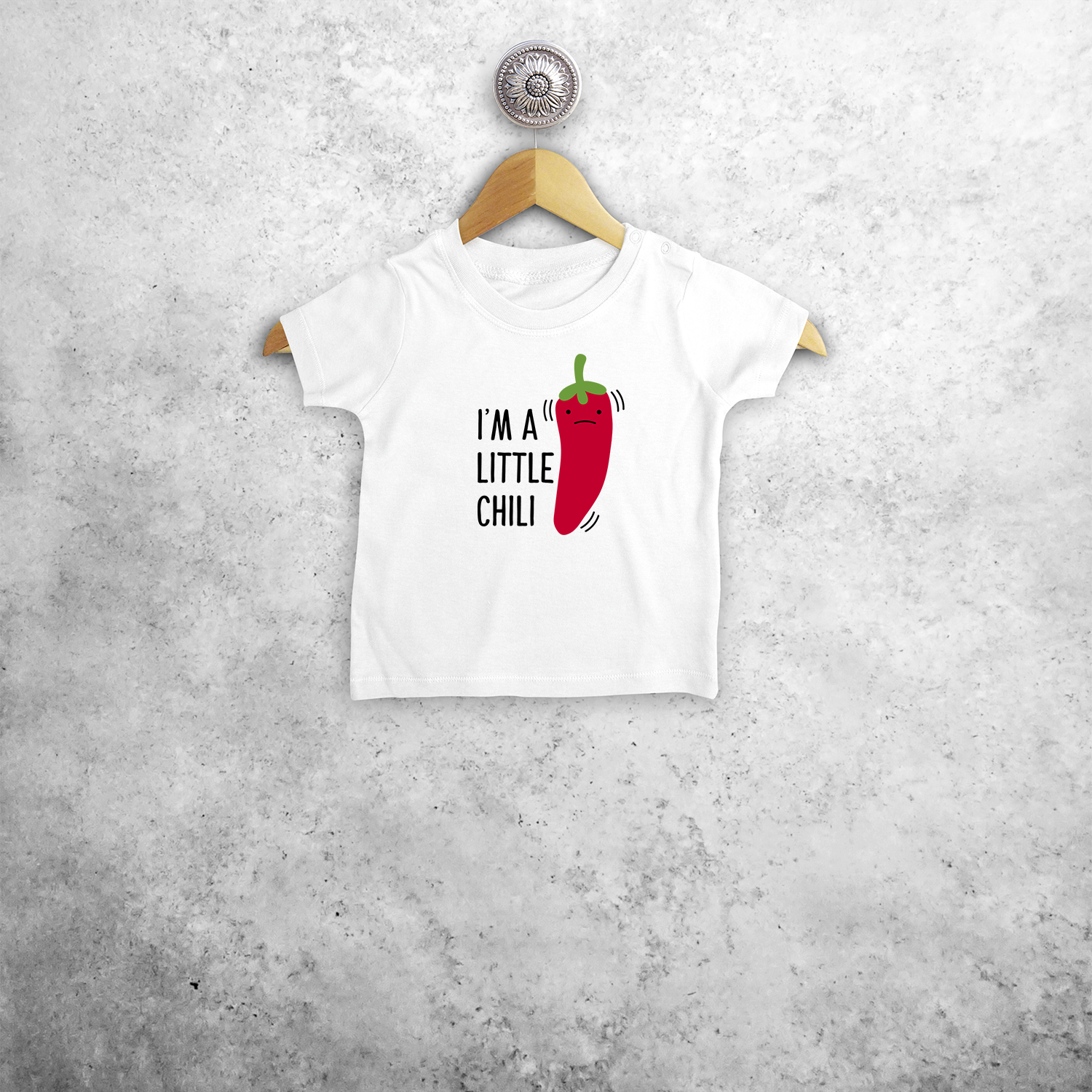 I'm a little chili' baby shirt met korte mouwen
