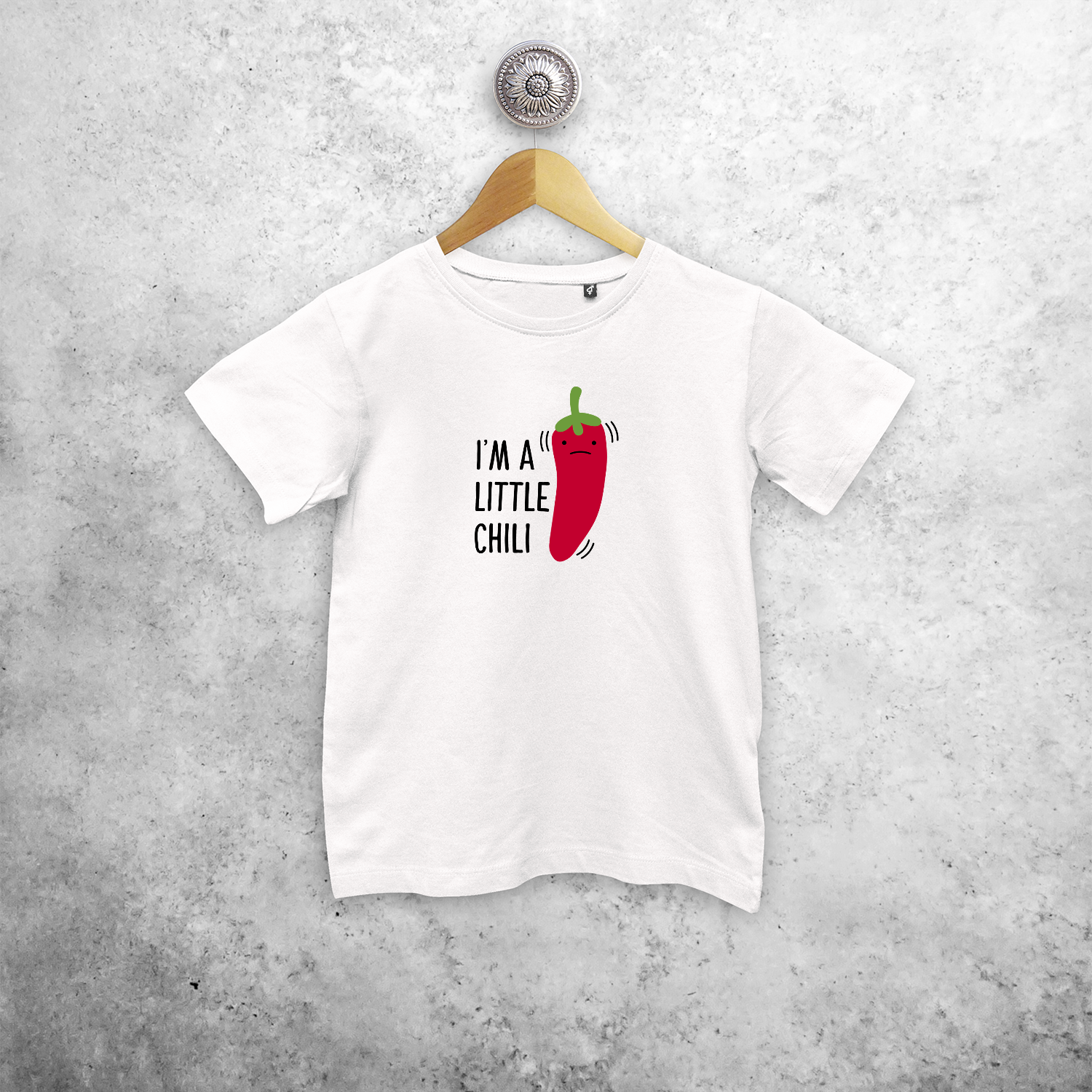 I'm a little chili' kind shirt met korte mouwen