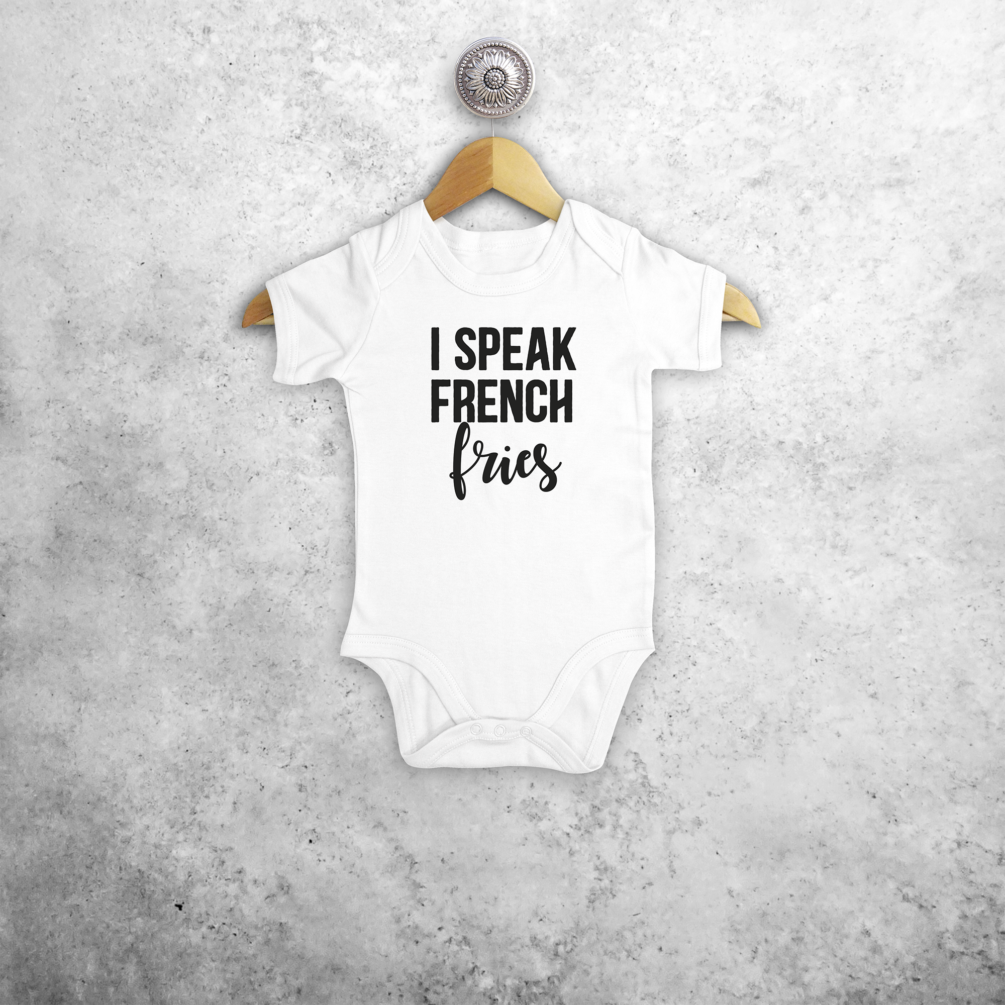 'I speak French fries' baby shortsleeve bodysuit