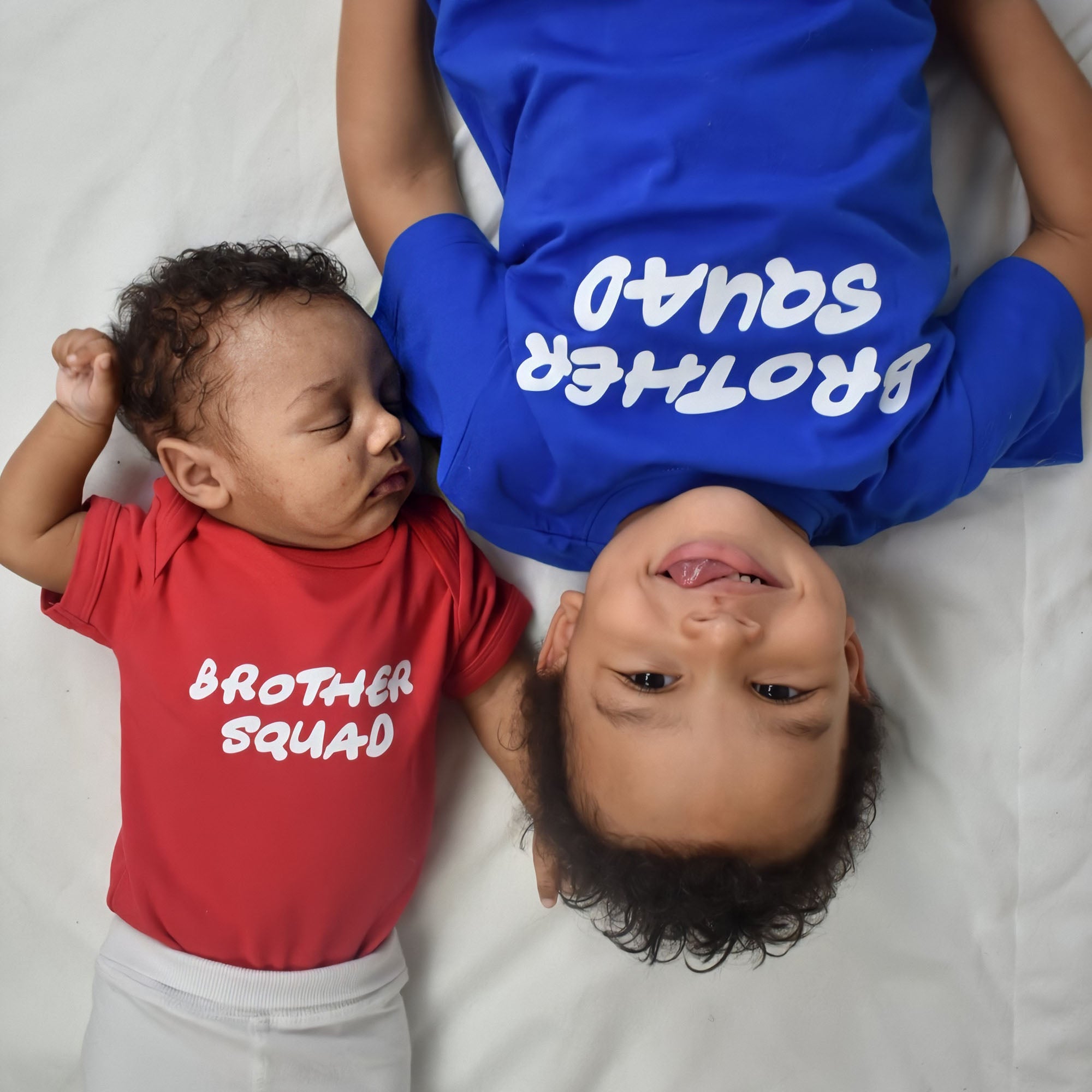 'Brother squad' kind shirt met korte mouwen