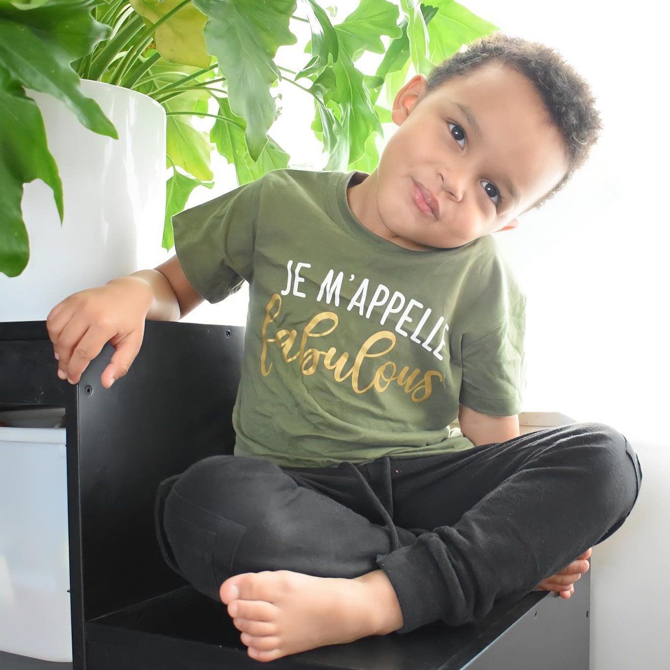 'Je m'appelle fabulous' kind shirt met korte mouwen