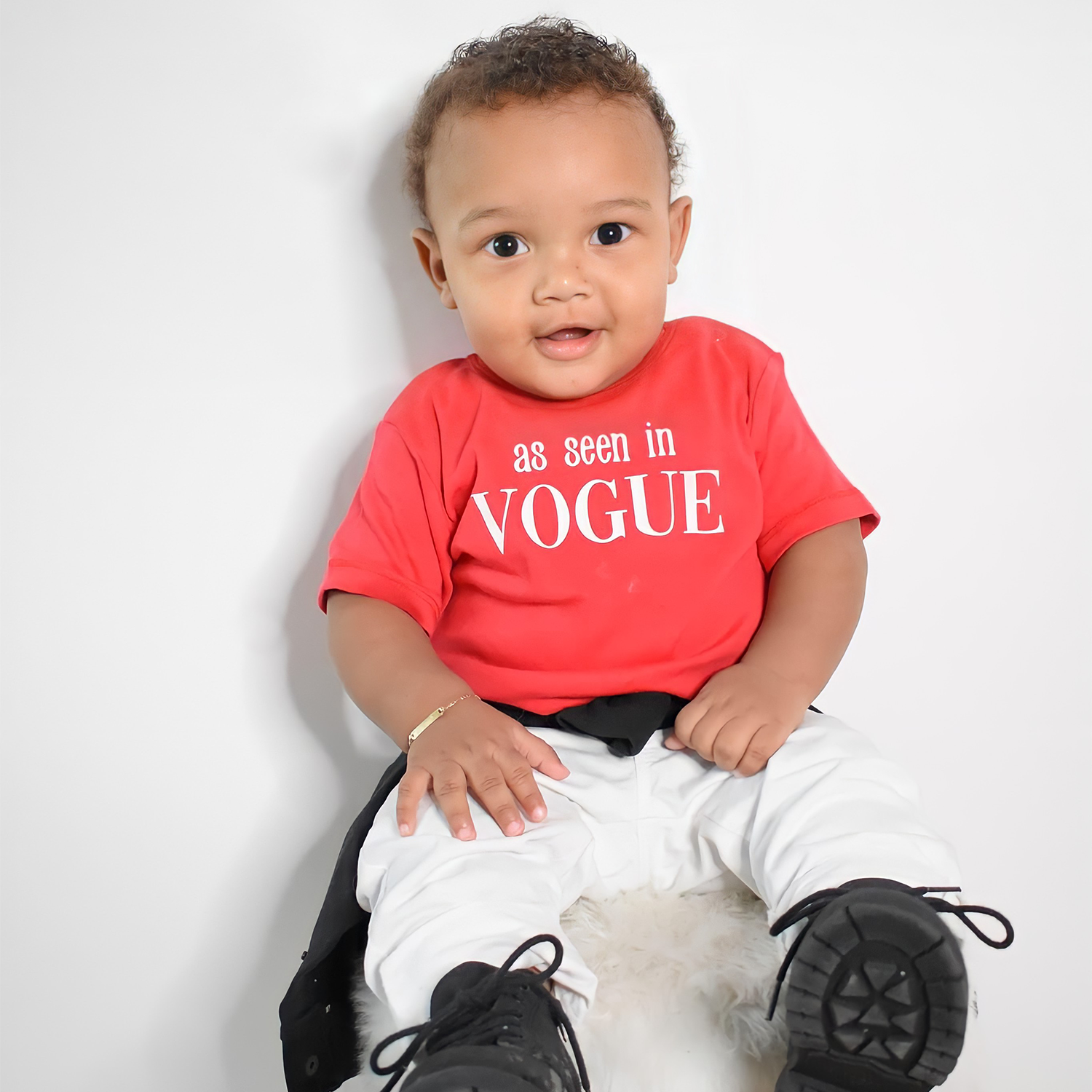 'As seen in Vogue' baby shirt met korte mouwen