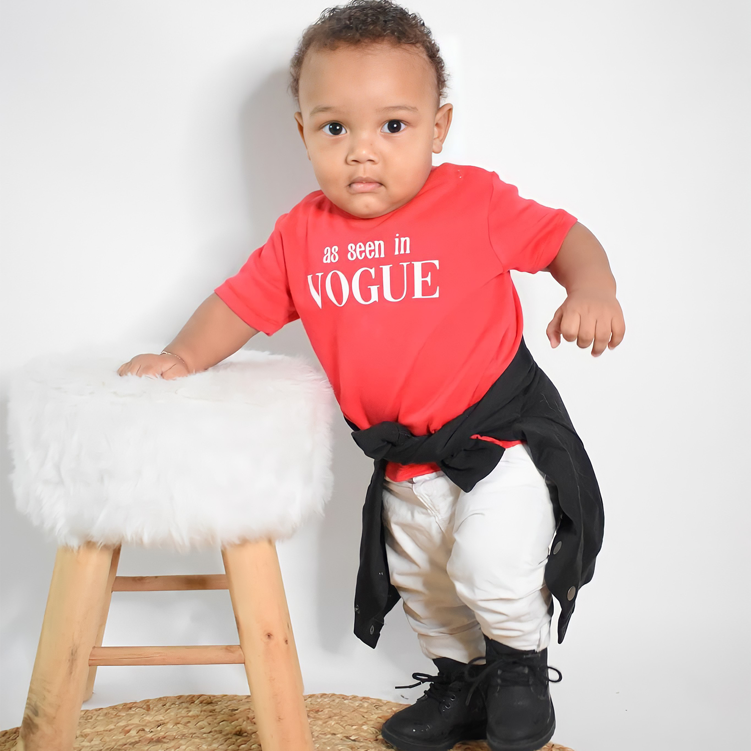 'As seen in Vogue' baby shirt met korte mouwen