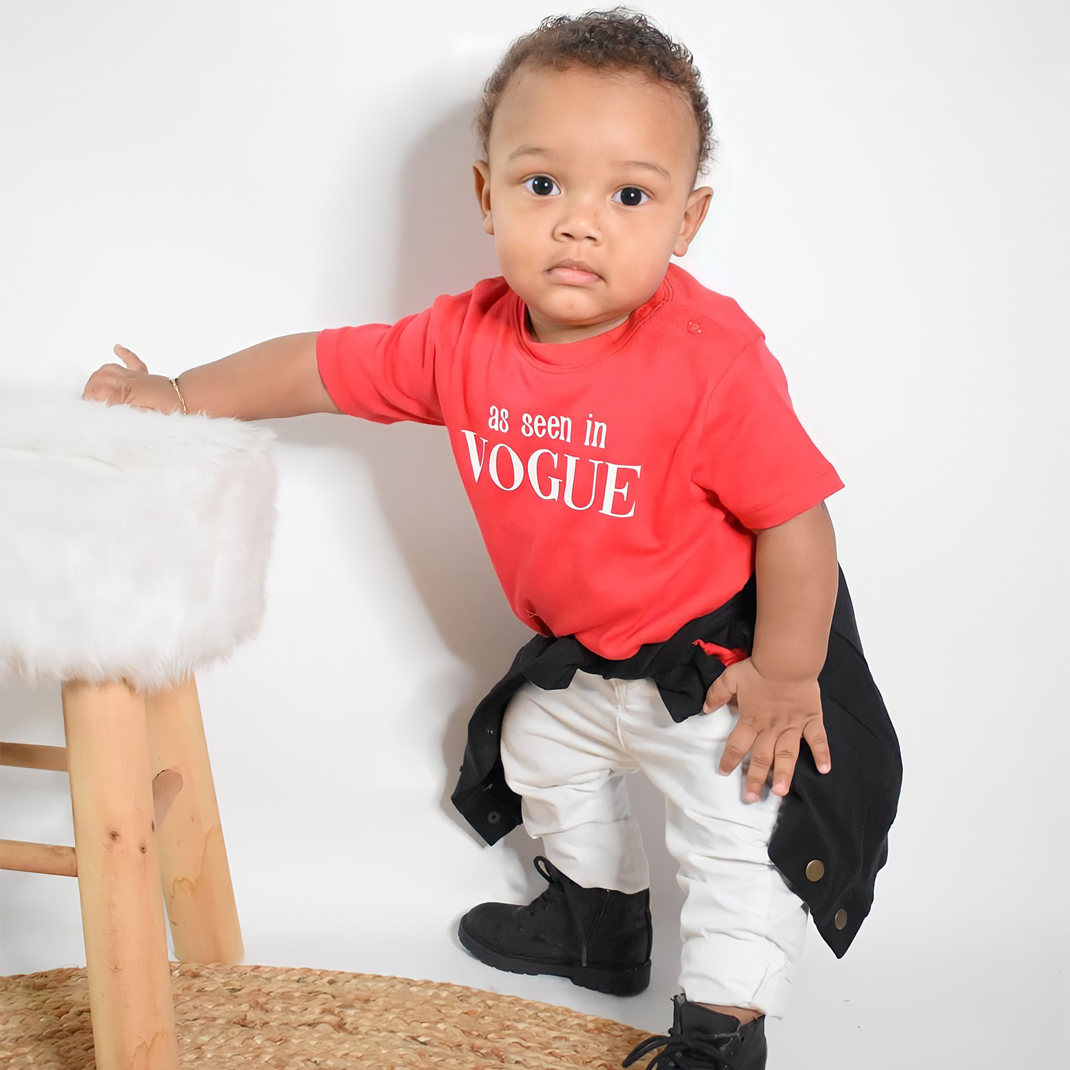 'As seen in Vogue' baby shirt met korte mouwen