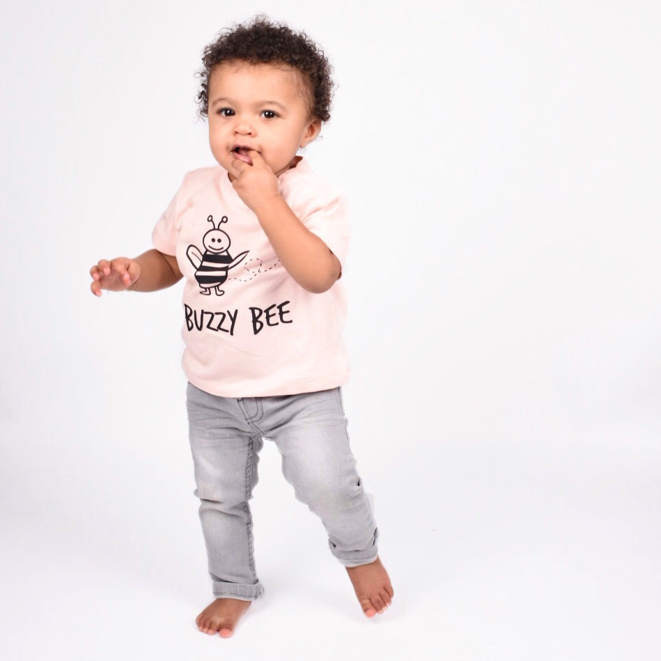 'Buzzy bee' baby shirt met korte mouwen