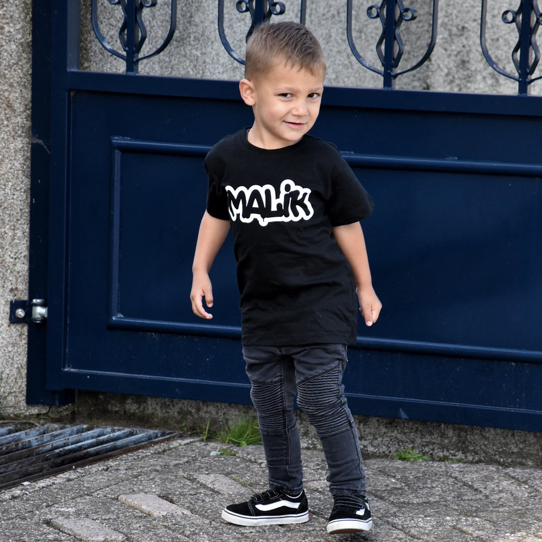 Graffiti kind shirt met korte mouwen