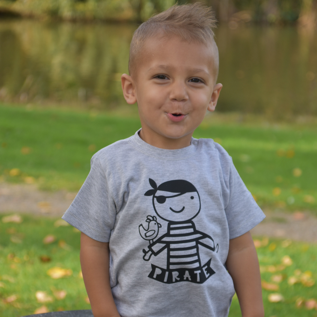 Piraat baby shirt met korte mouwen