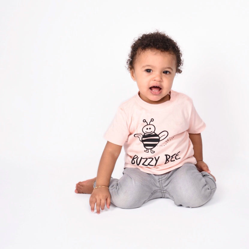 'Buzzy bee' baby shirt met korte mouwen