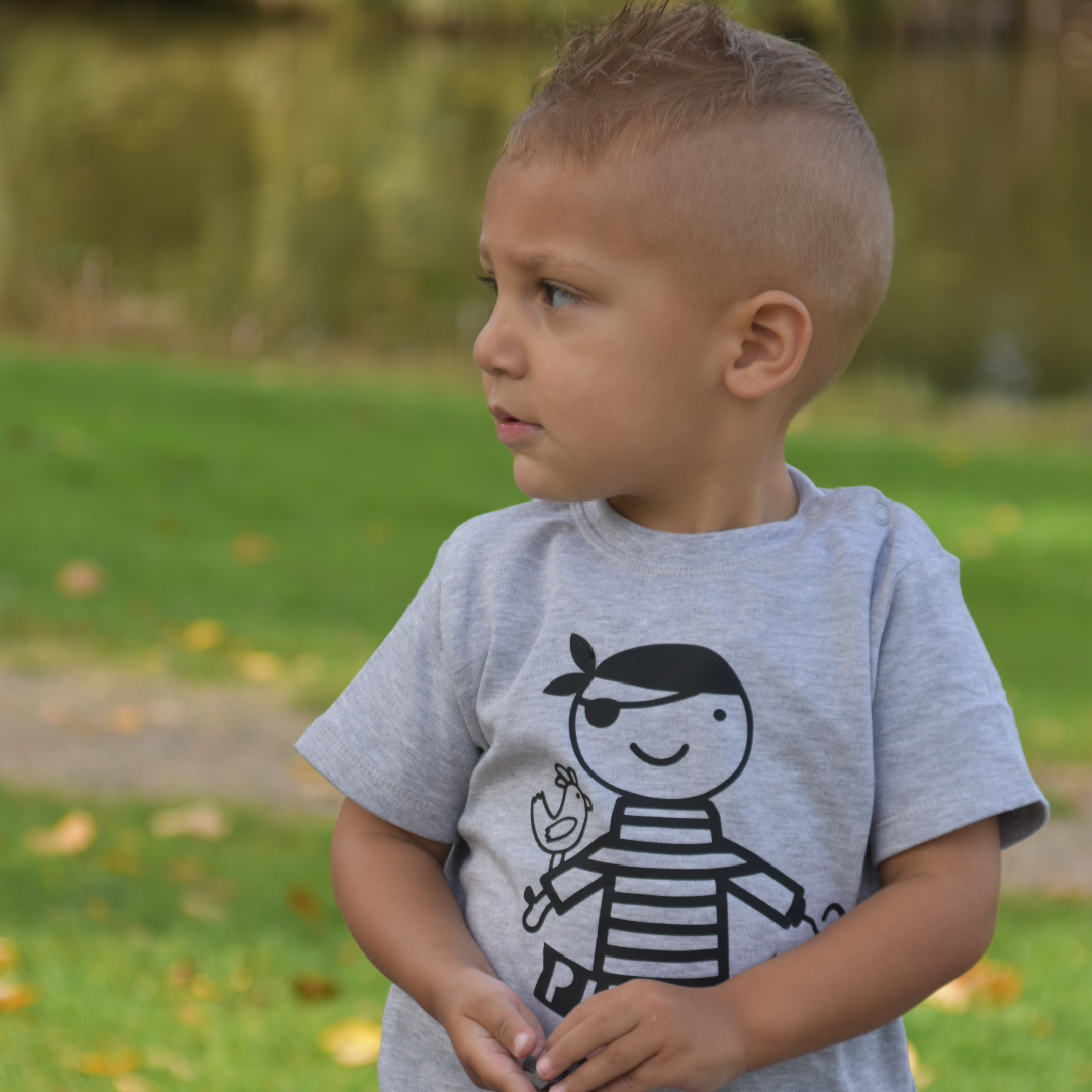 Piraat baby shirt met korte mouwen