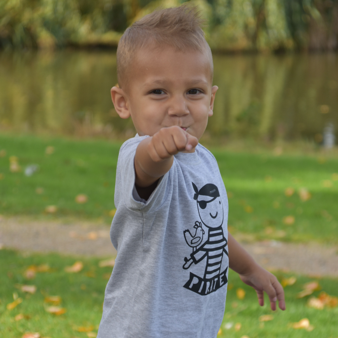 Piraat baby shirt met korte mouwen
