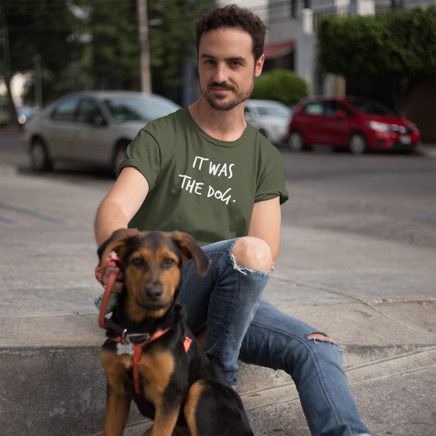 'It was the dog' volwassene shirt