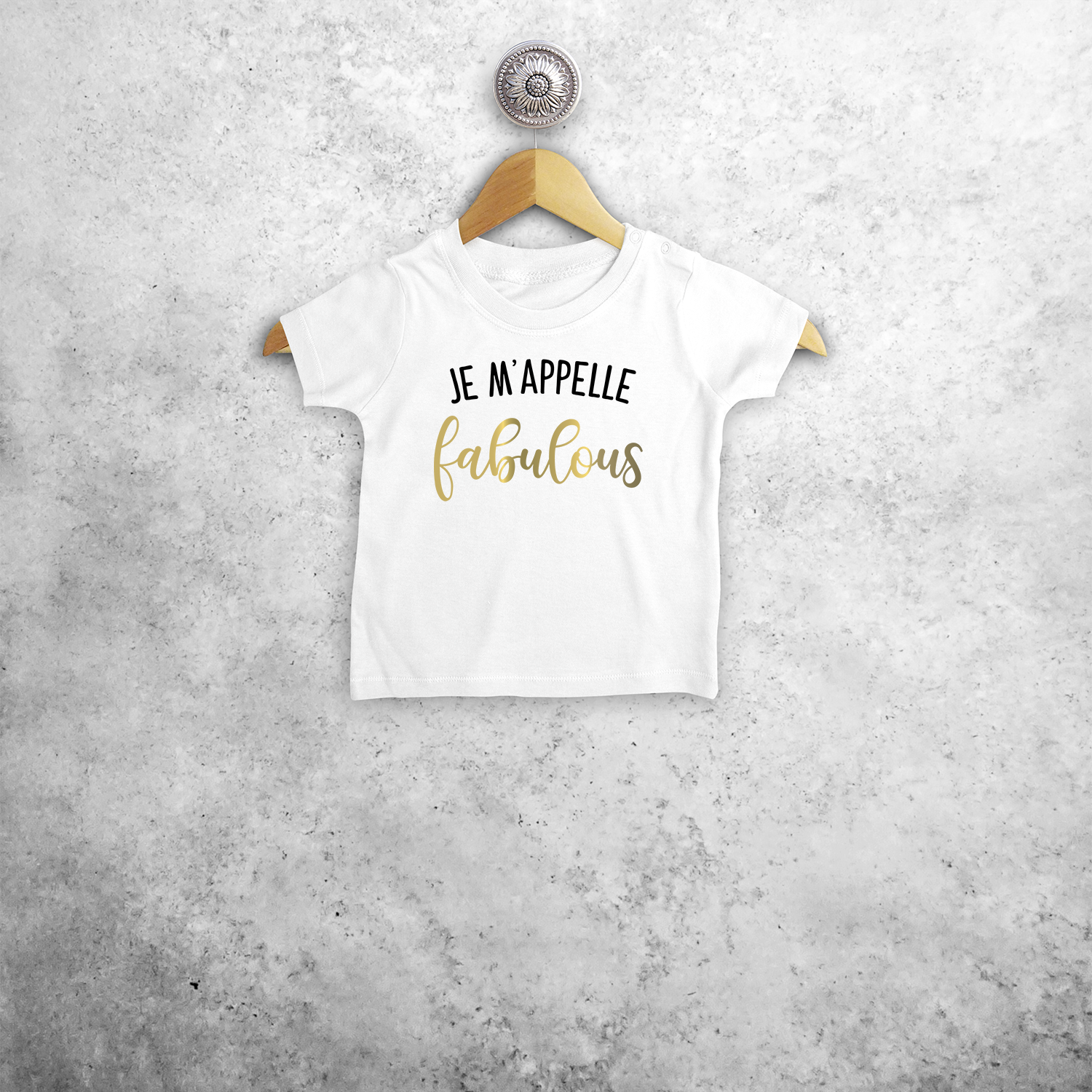 'Je m'appelle fabulous' baby shirt met korte mouwen