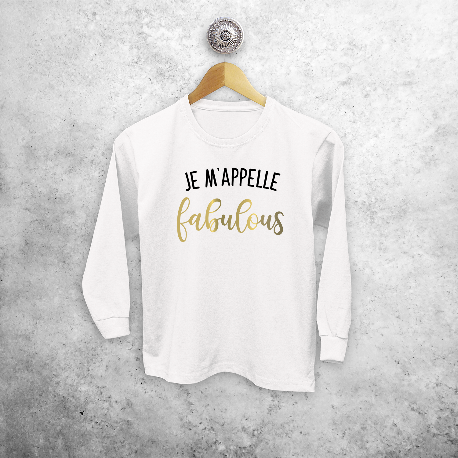 'Je m'appelle fabulous' kind shirt met lange mouwen