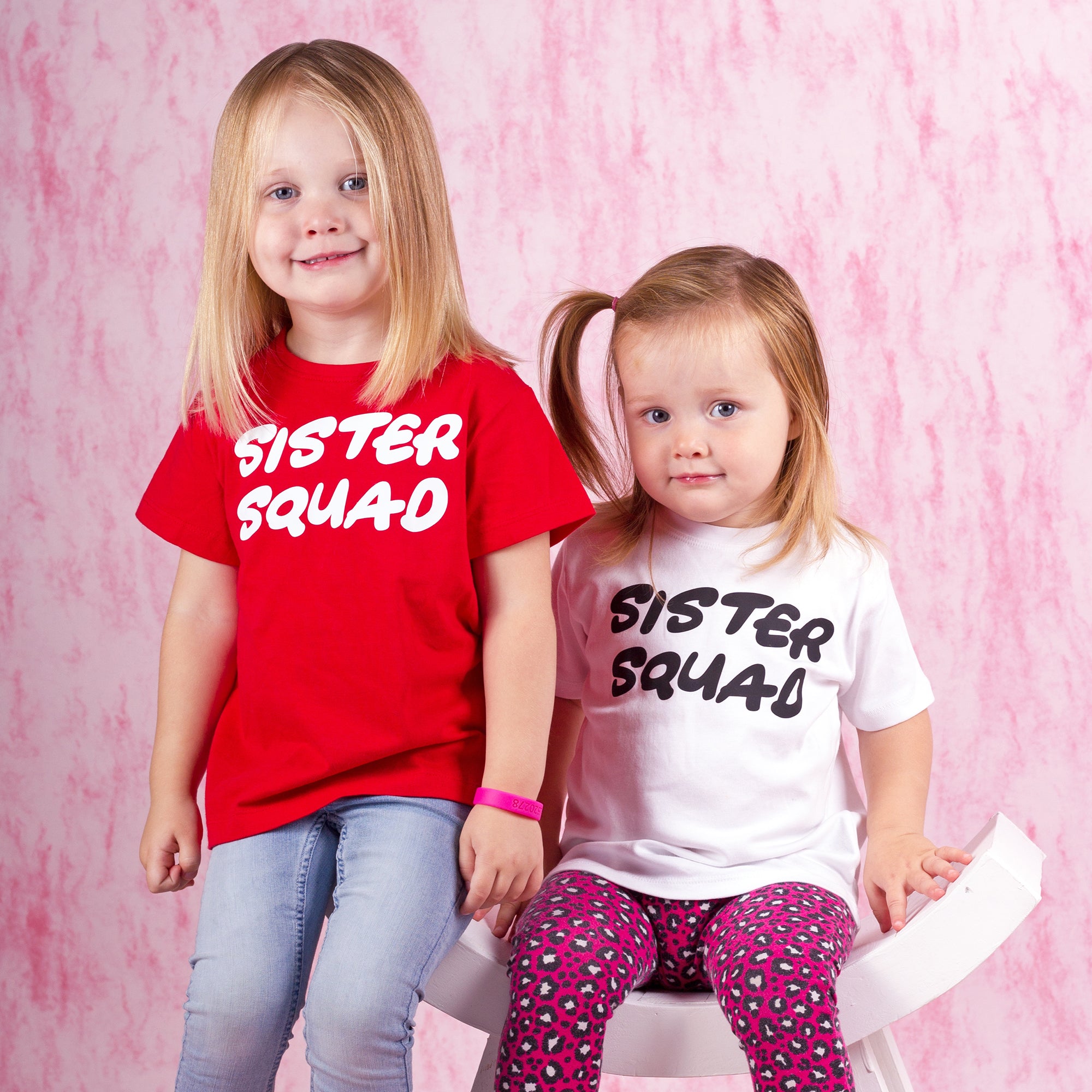 'Sister squad' kind shirt met korte mouwen