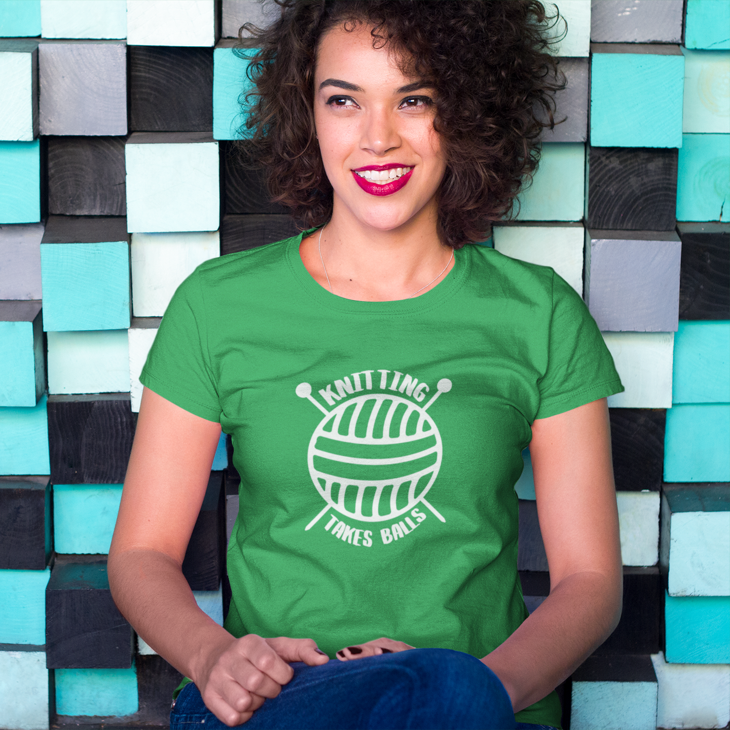 'Knitting takes balls' volwassene shirt