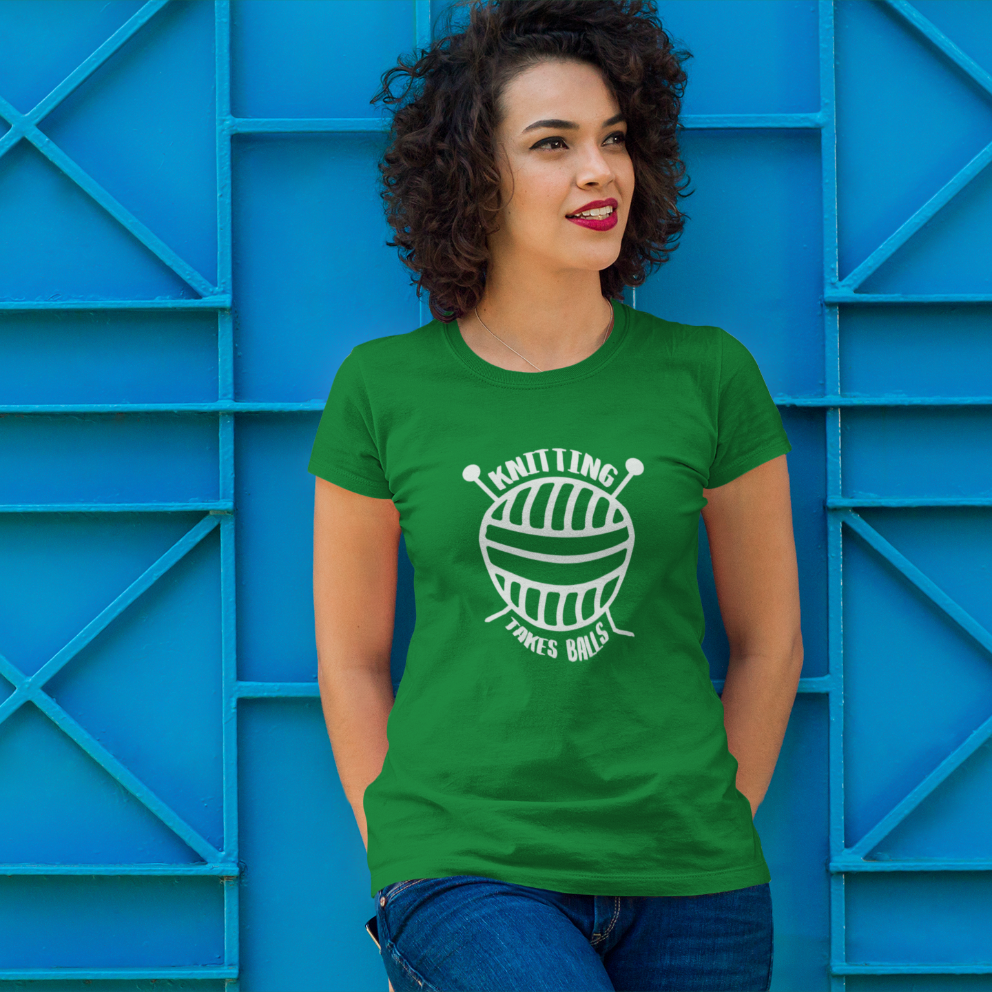 'Knitting takes balls' volwassene shirt