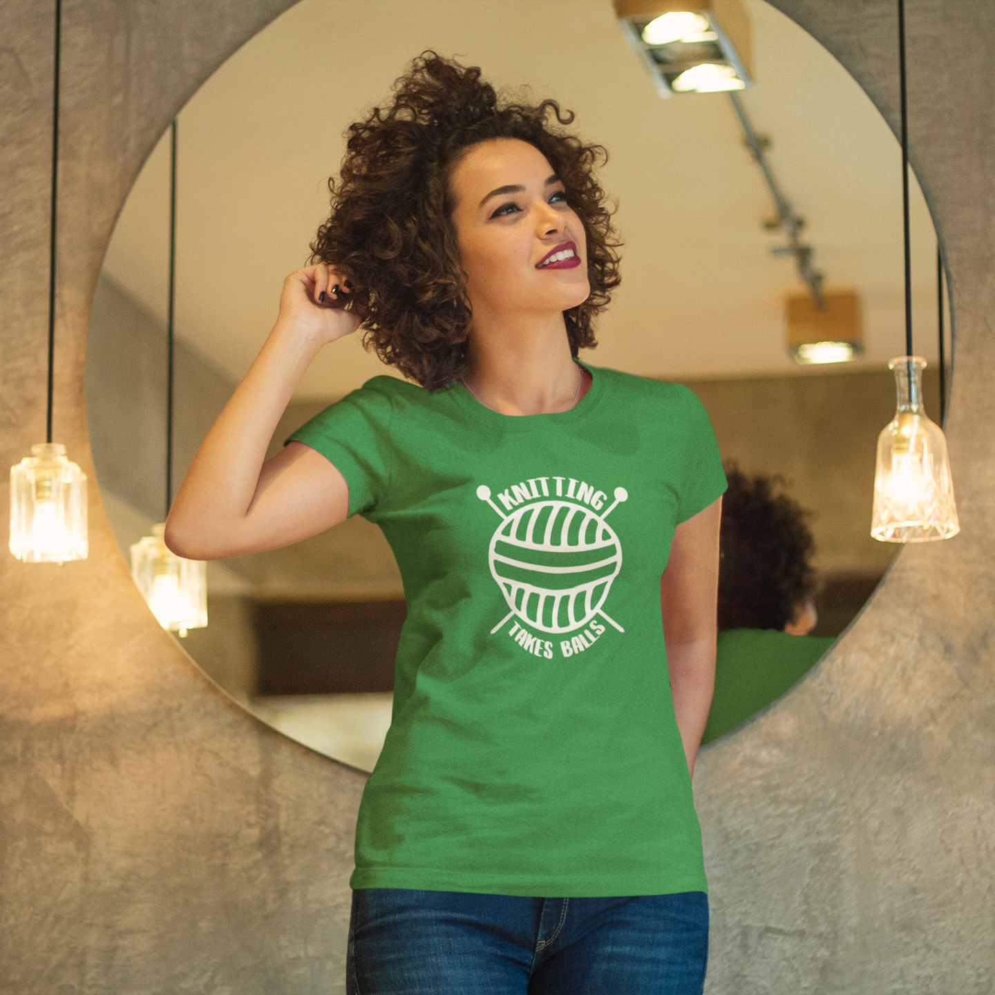 'Knitting takes balls' volwassene shirt