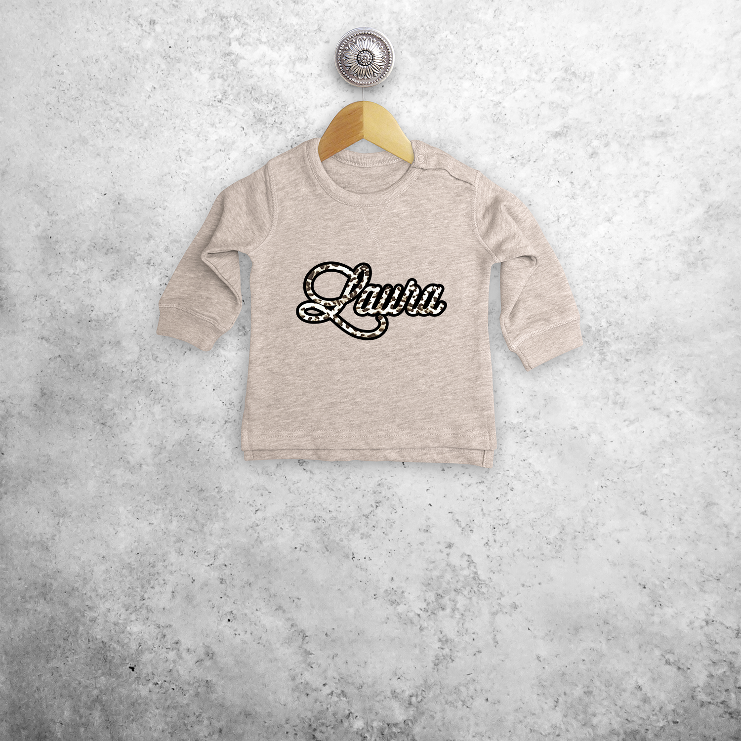 Luipaard naam baby trui