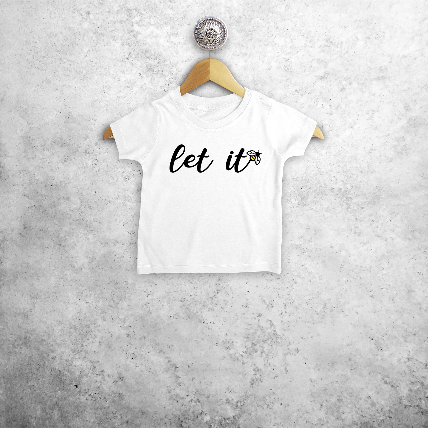 Let it bee' baby shirt met korte mouwen