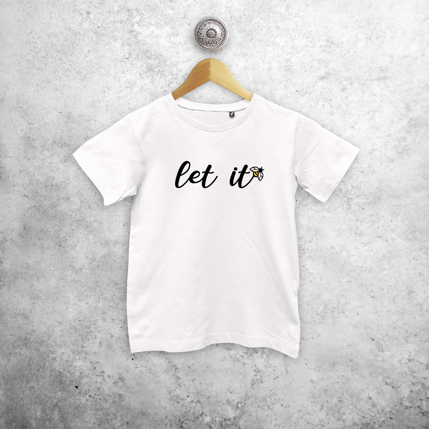 Let it bee' kind shirt met korte mouwen