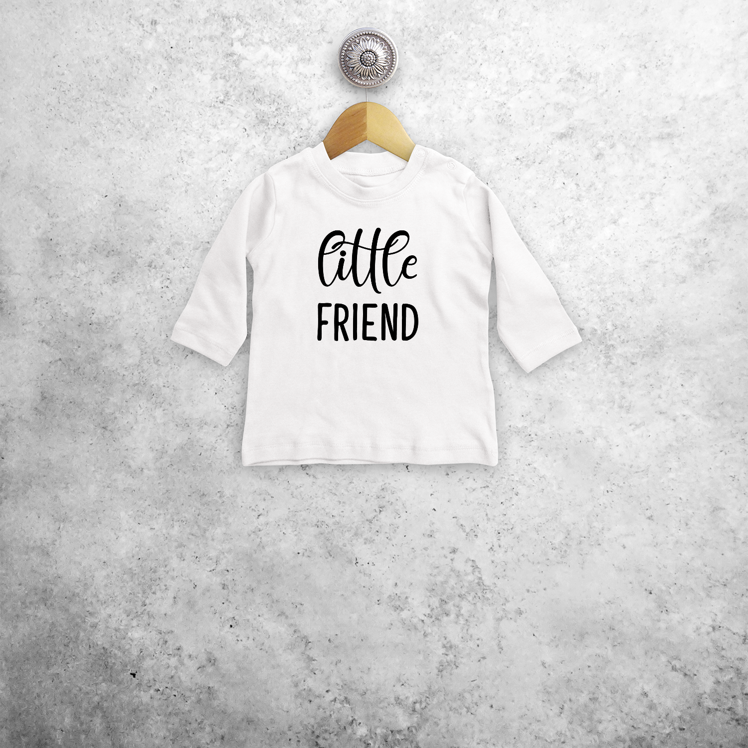'Little friend' baby shirt met lange mouwen