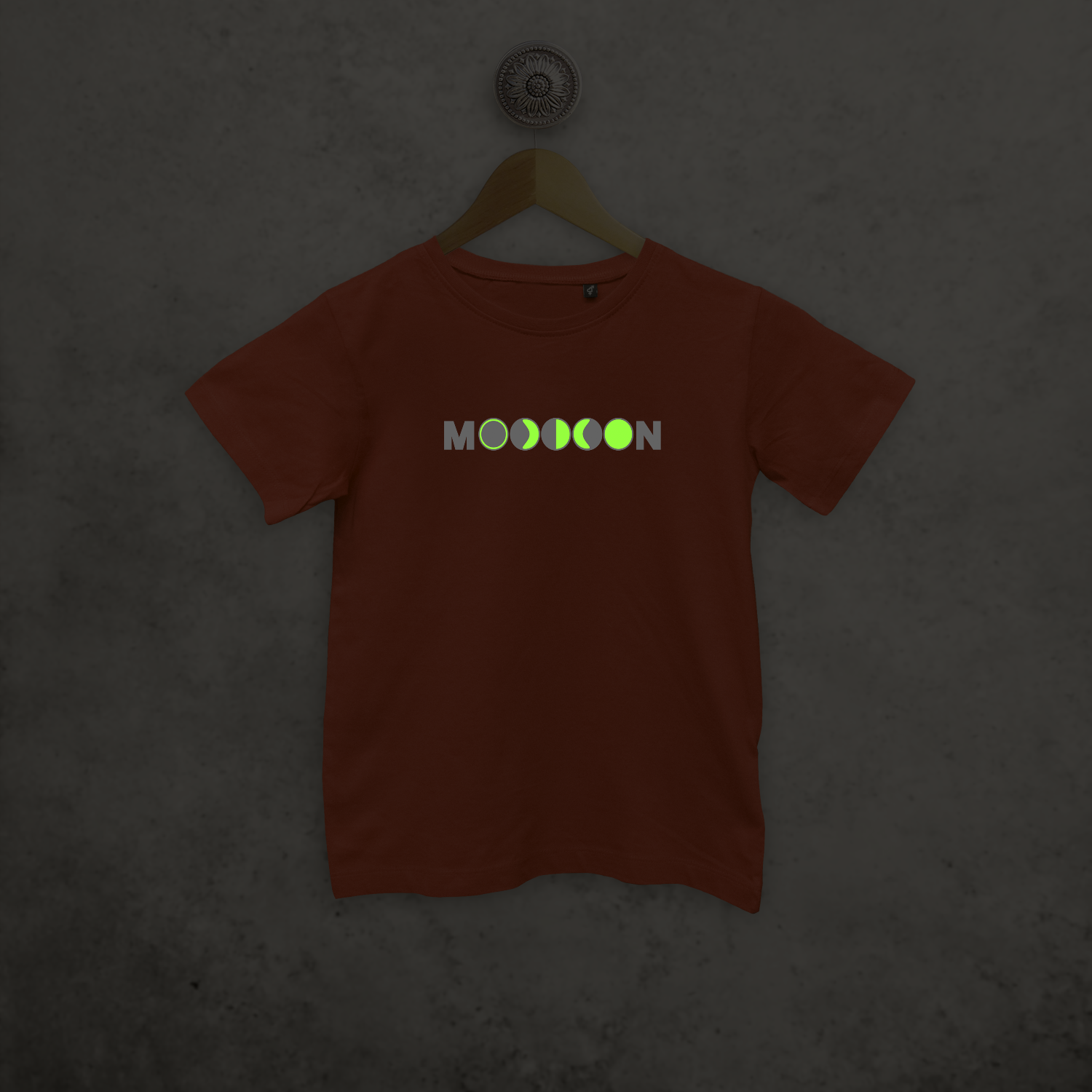 Maan glow in the dark kind shirt met korte mouwen