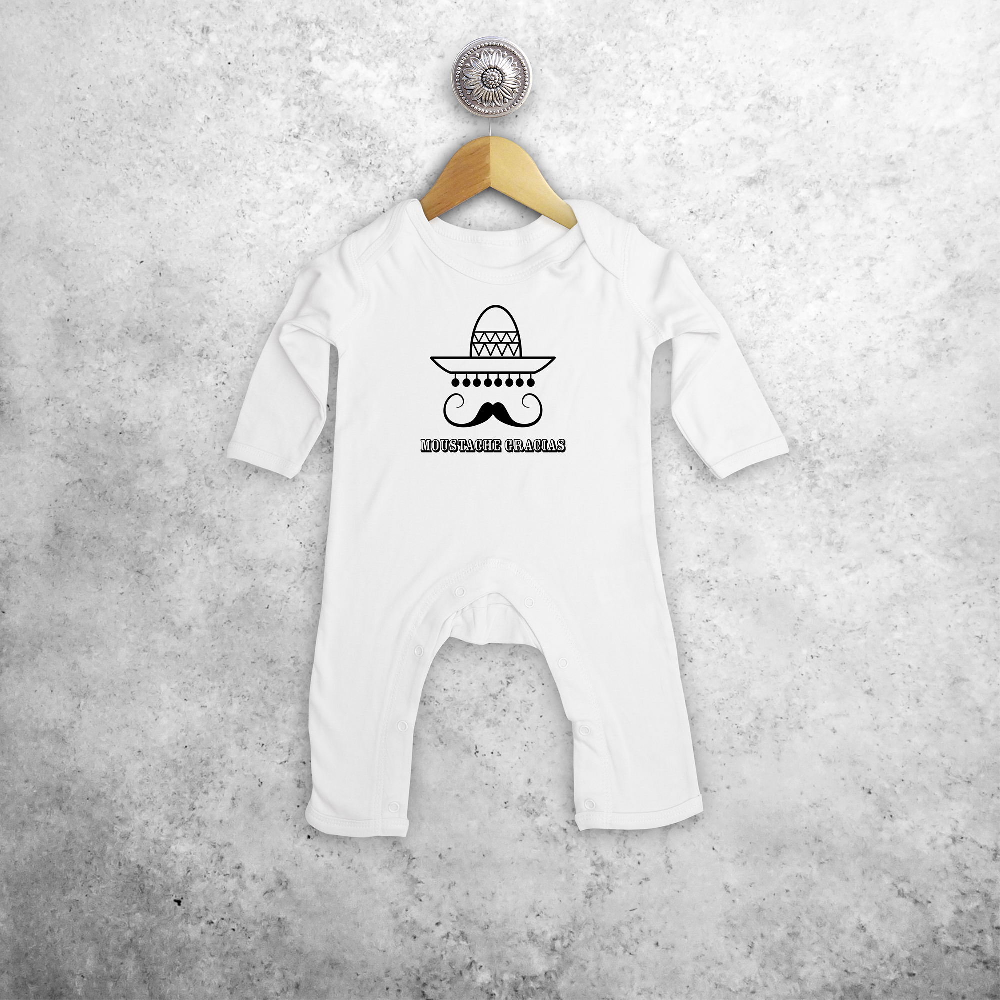 'Moustache gracias' baby romper