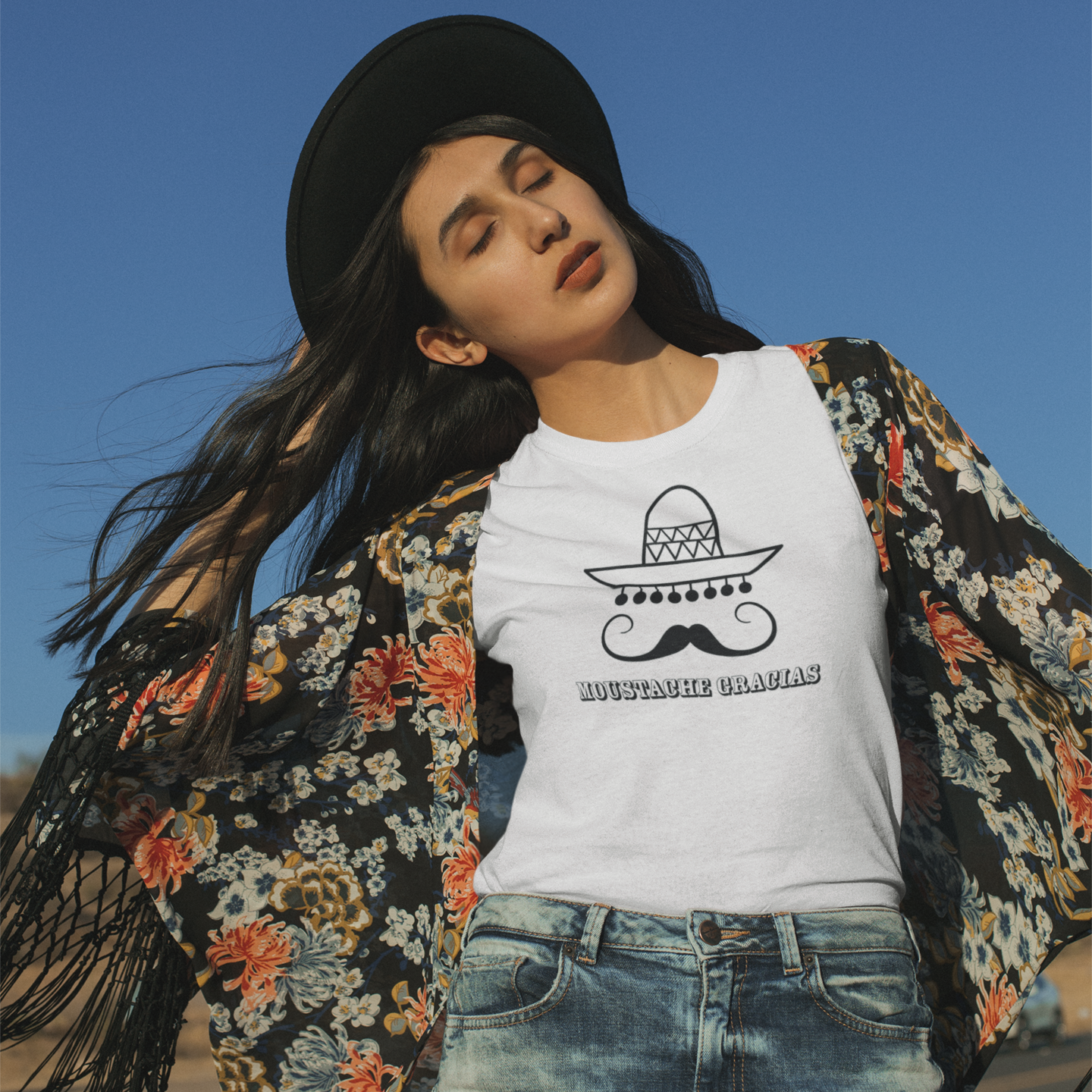 'Moustache gracias' volwassene shirt