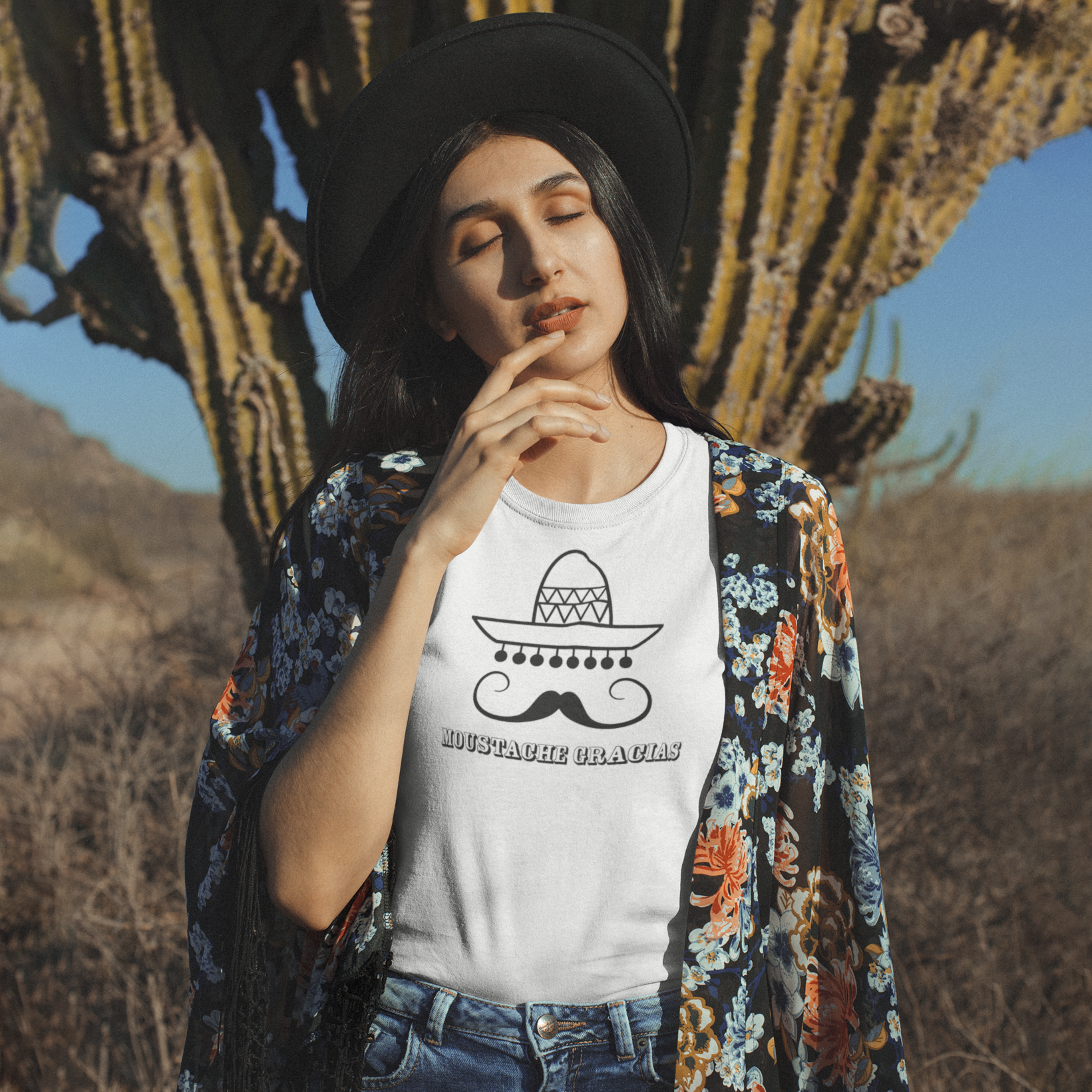 'Moustache gracias' volwassene shirt