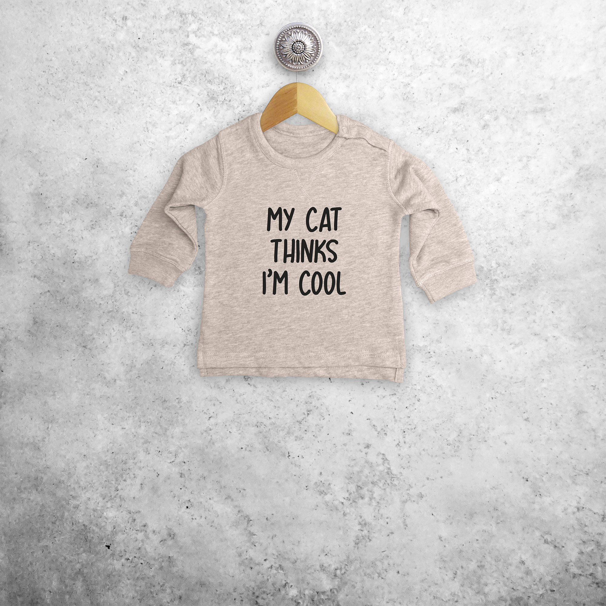 'My cat thinks I'm cool' baby sweater