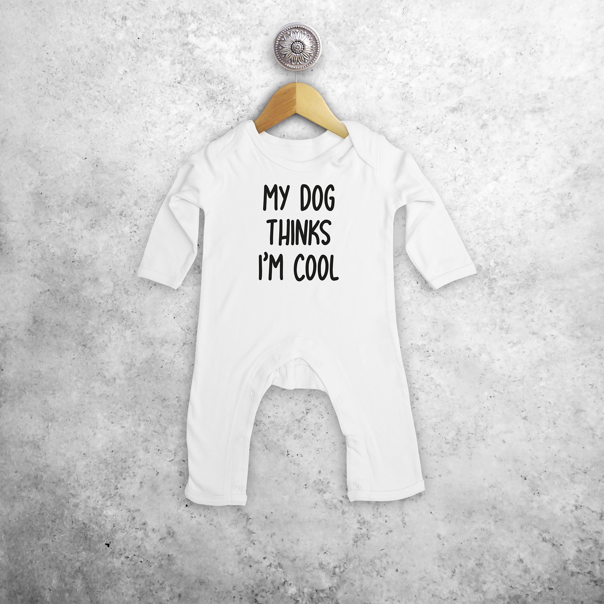 'My dog thinks I'm cool' baby romper