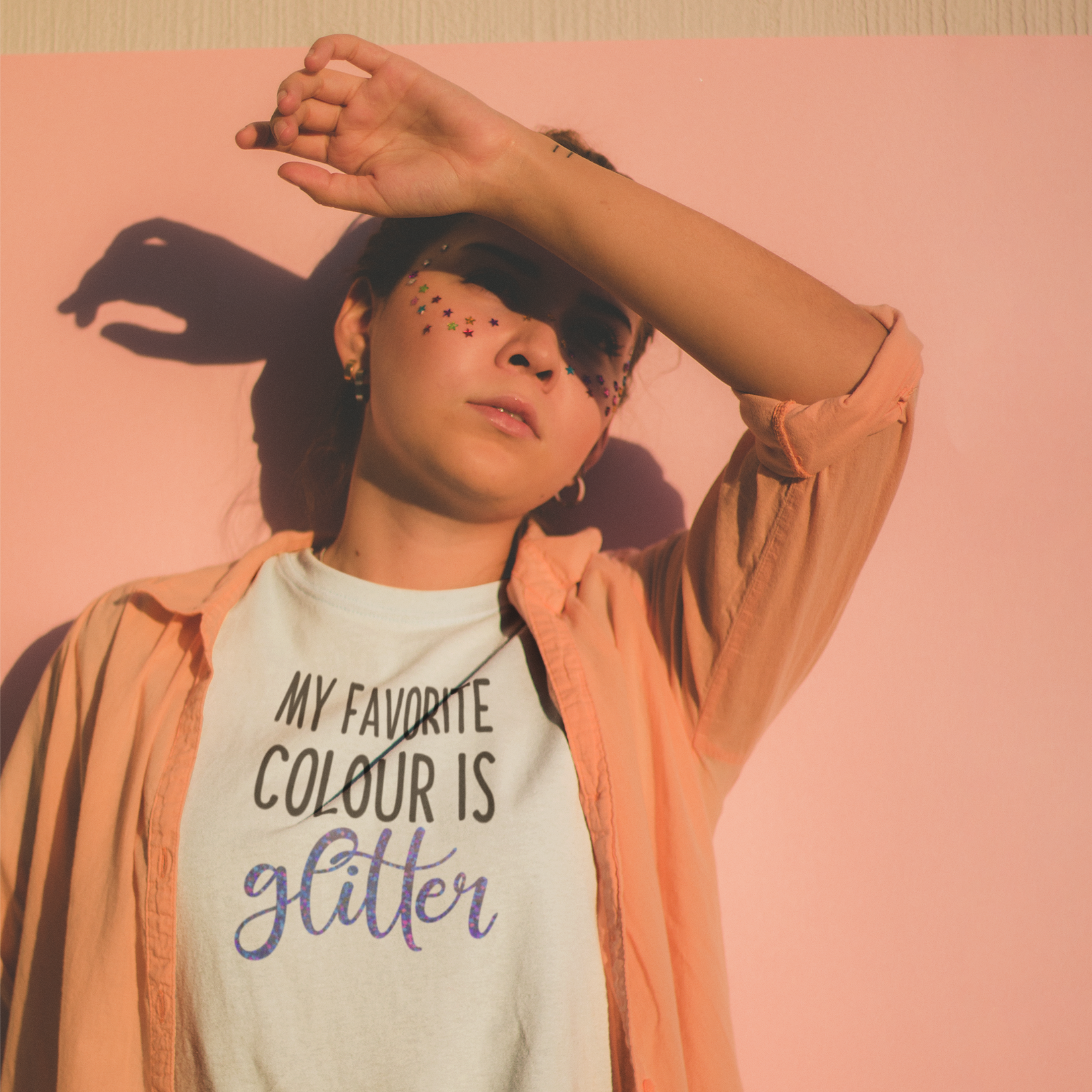 'My favorite colour is glitter' volwassene shirt