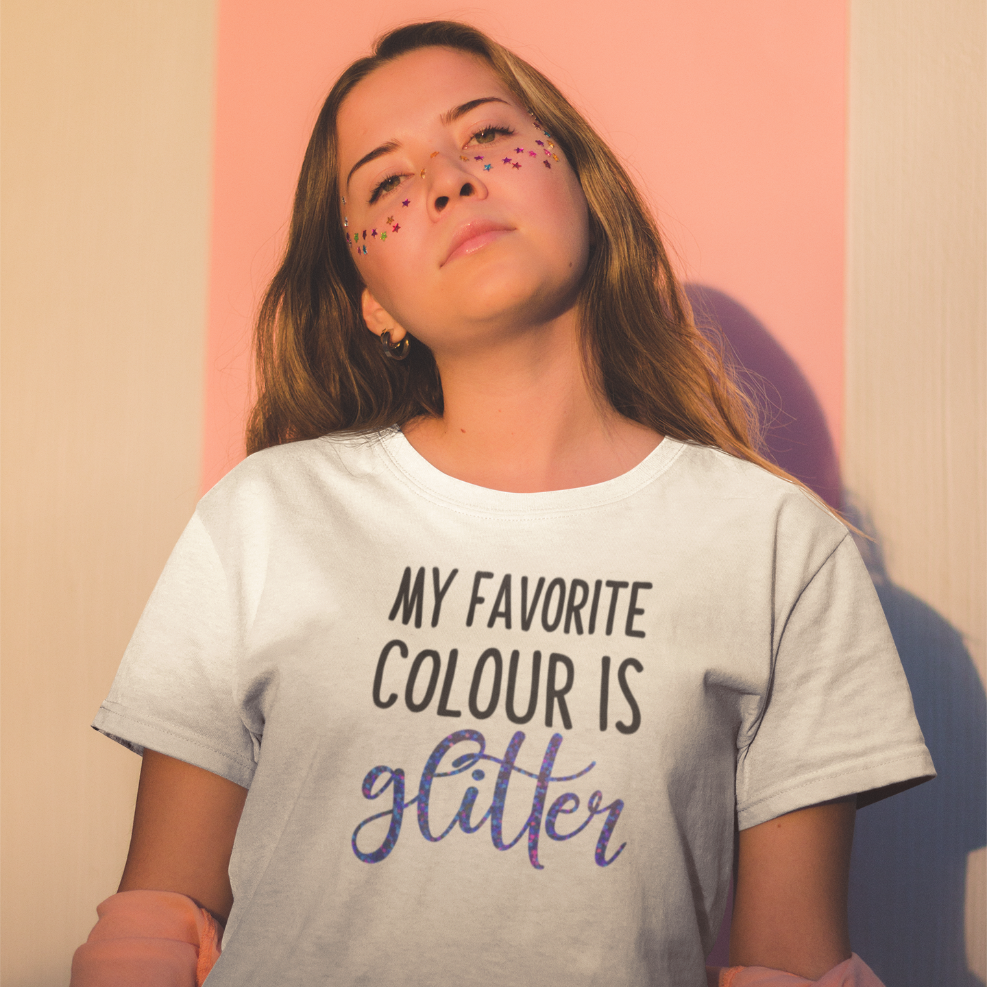 'My favorite colour is glitter' volwassene shirt