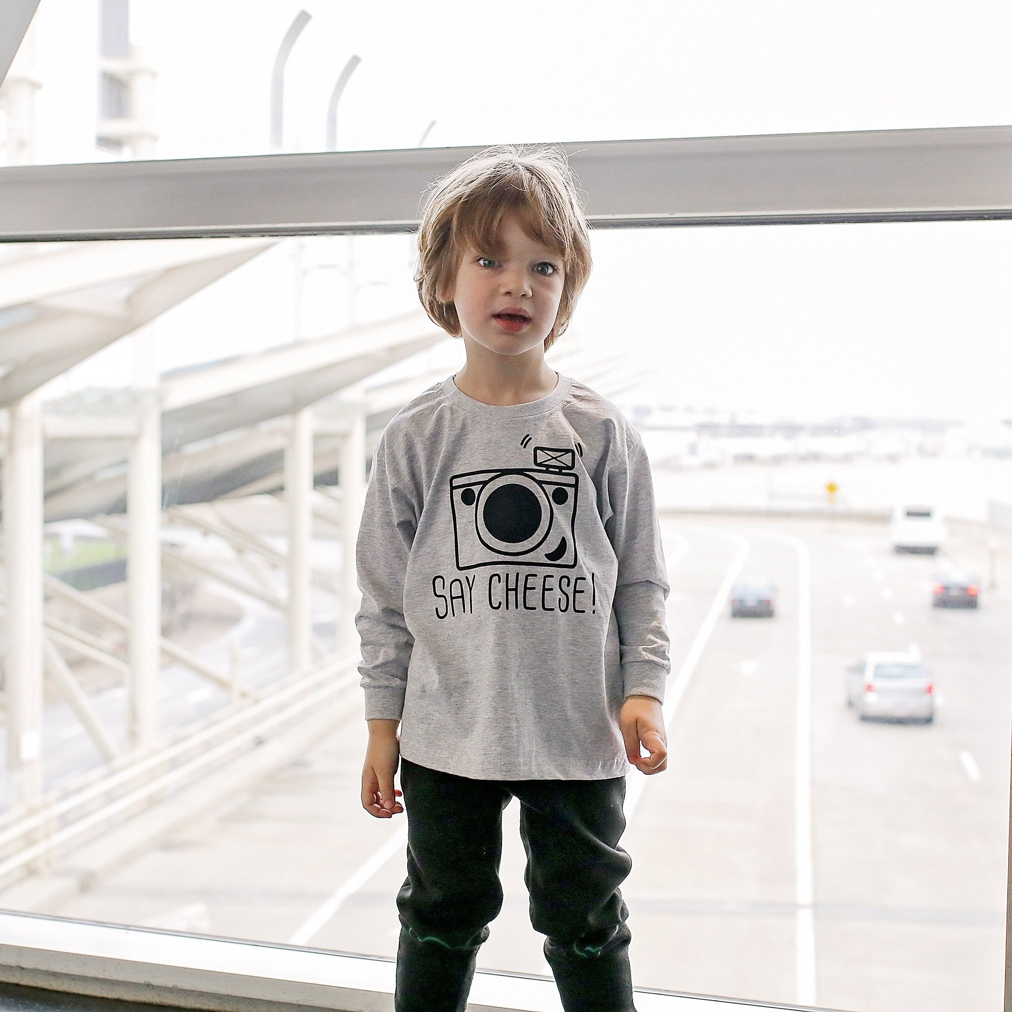 'Say cheese' kind shirt met lange mouwen