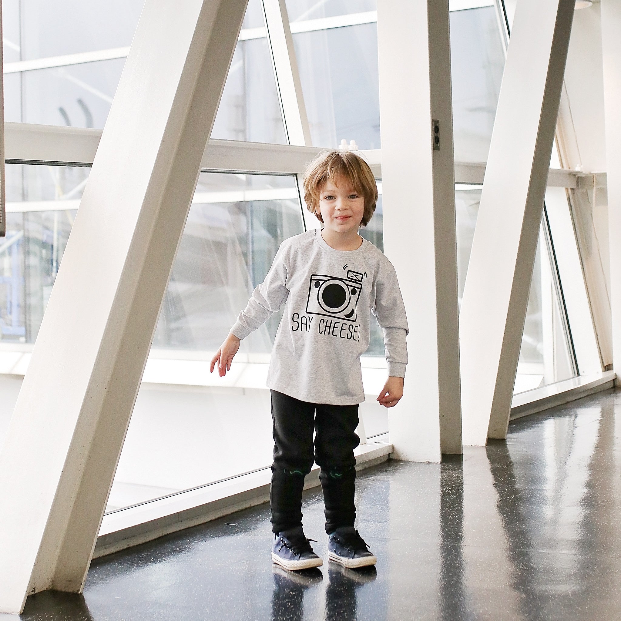 'Say cheese' kind shirt met lange mouwen