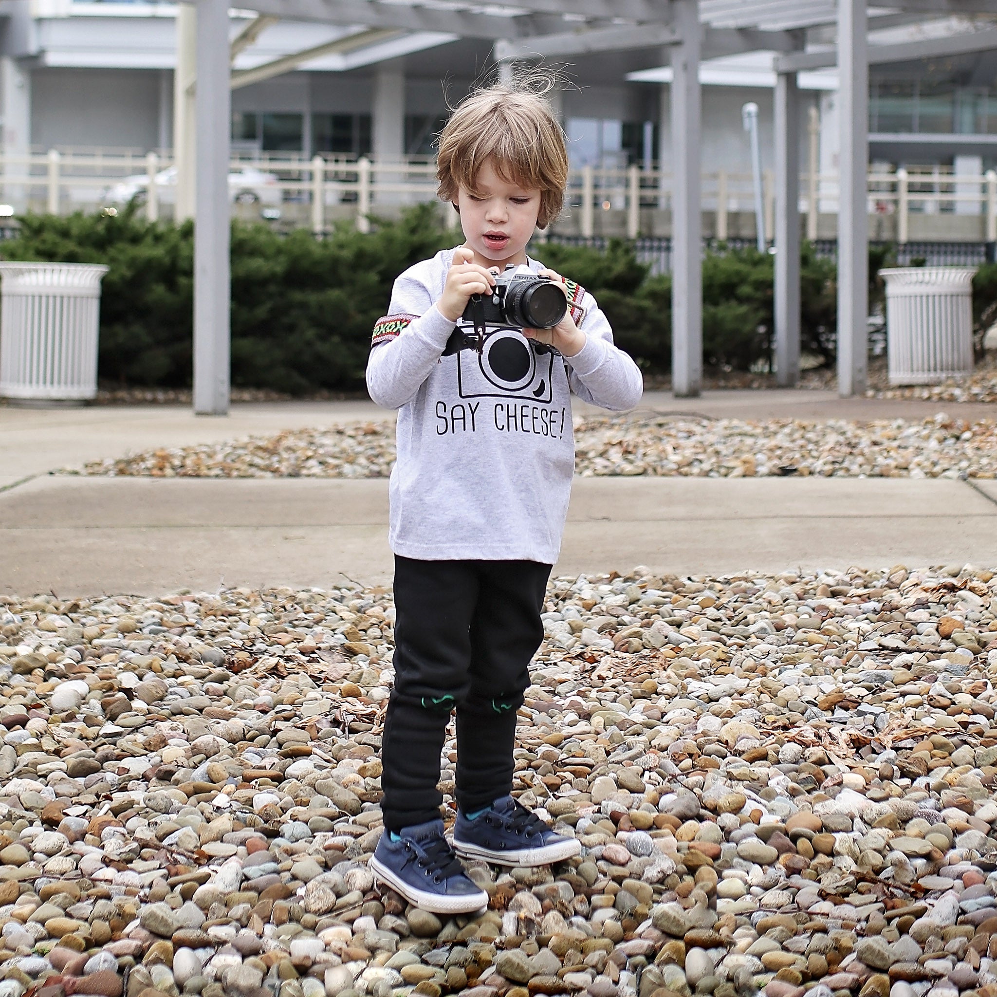 'Say cheese' kind shirt met lange mouwen