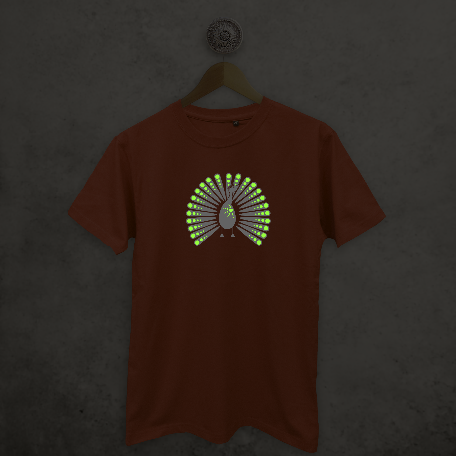 Pauw glow in the dark volwassene shirt