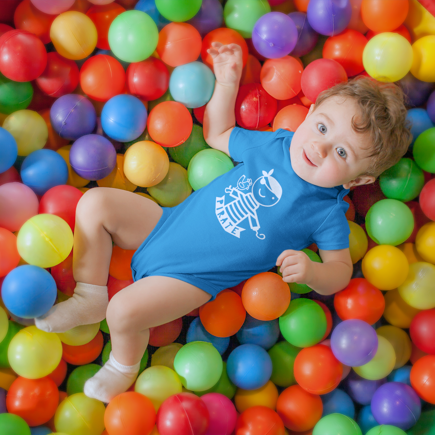 Piraat baby kruippakje met korte mouwen