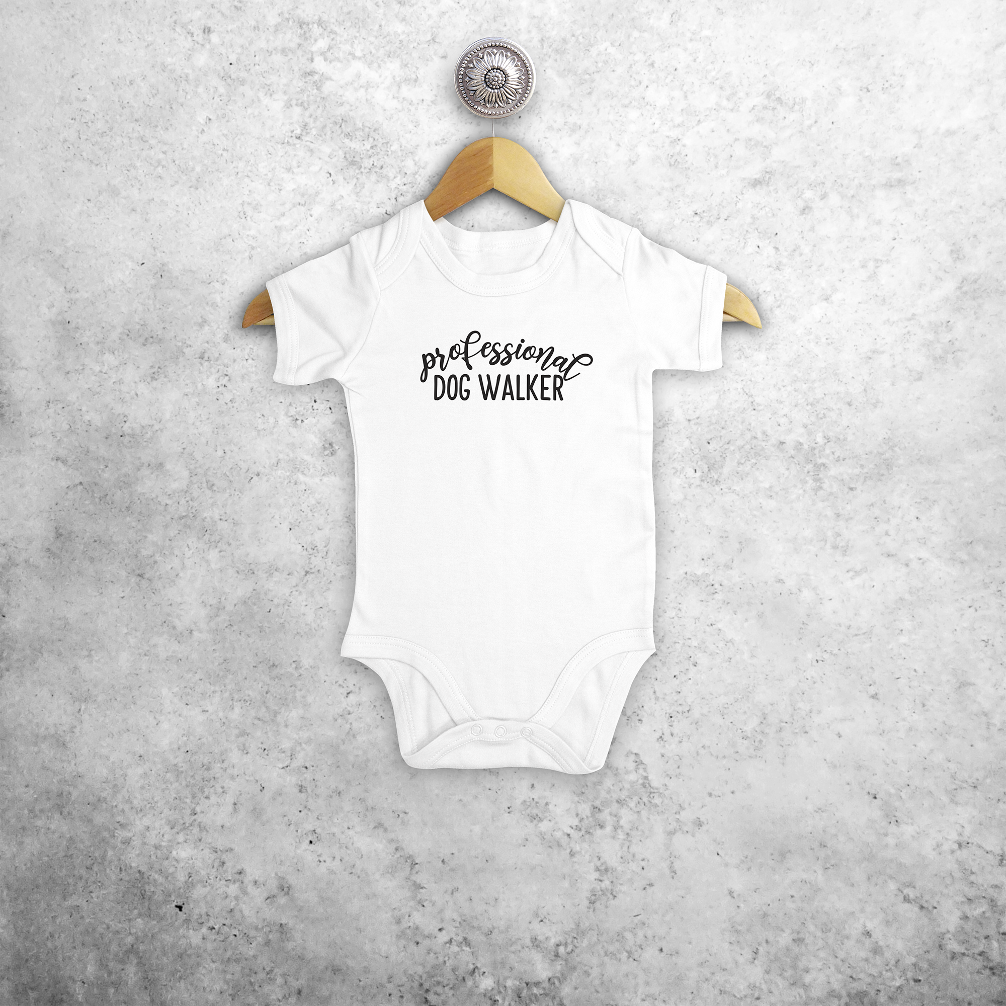 'Professional dog walker' baby shortsleeve bodysuit