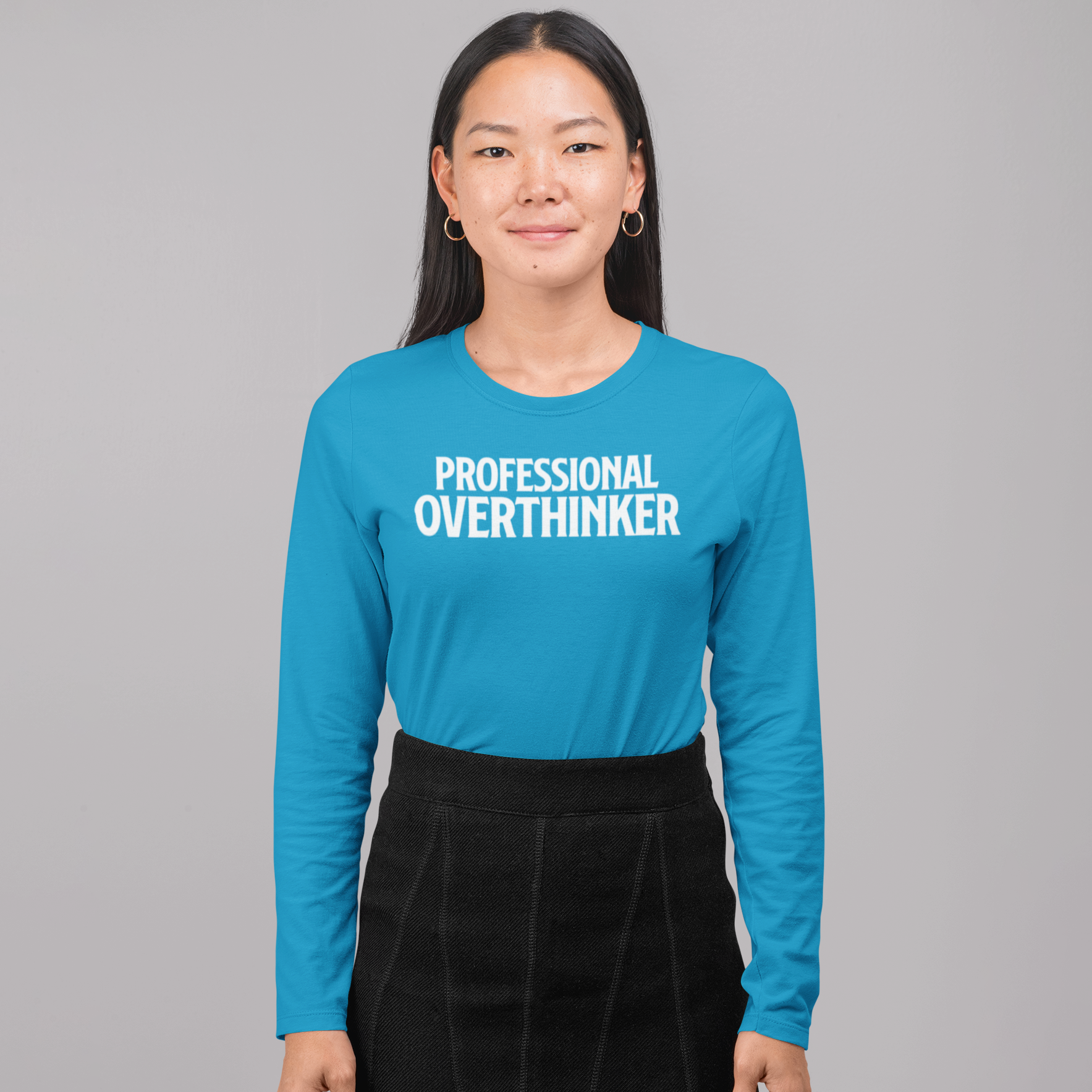 'Professional overthinker' volwassene shirt met lange mouwen