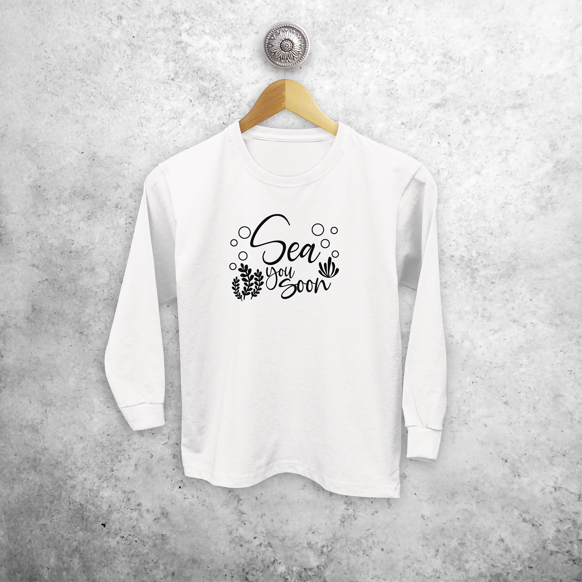 'Sea you soon' kind shirt met lange mouwen