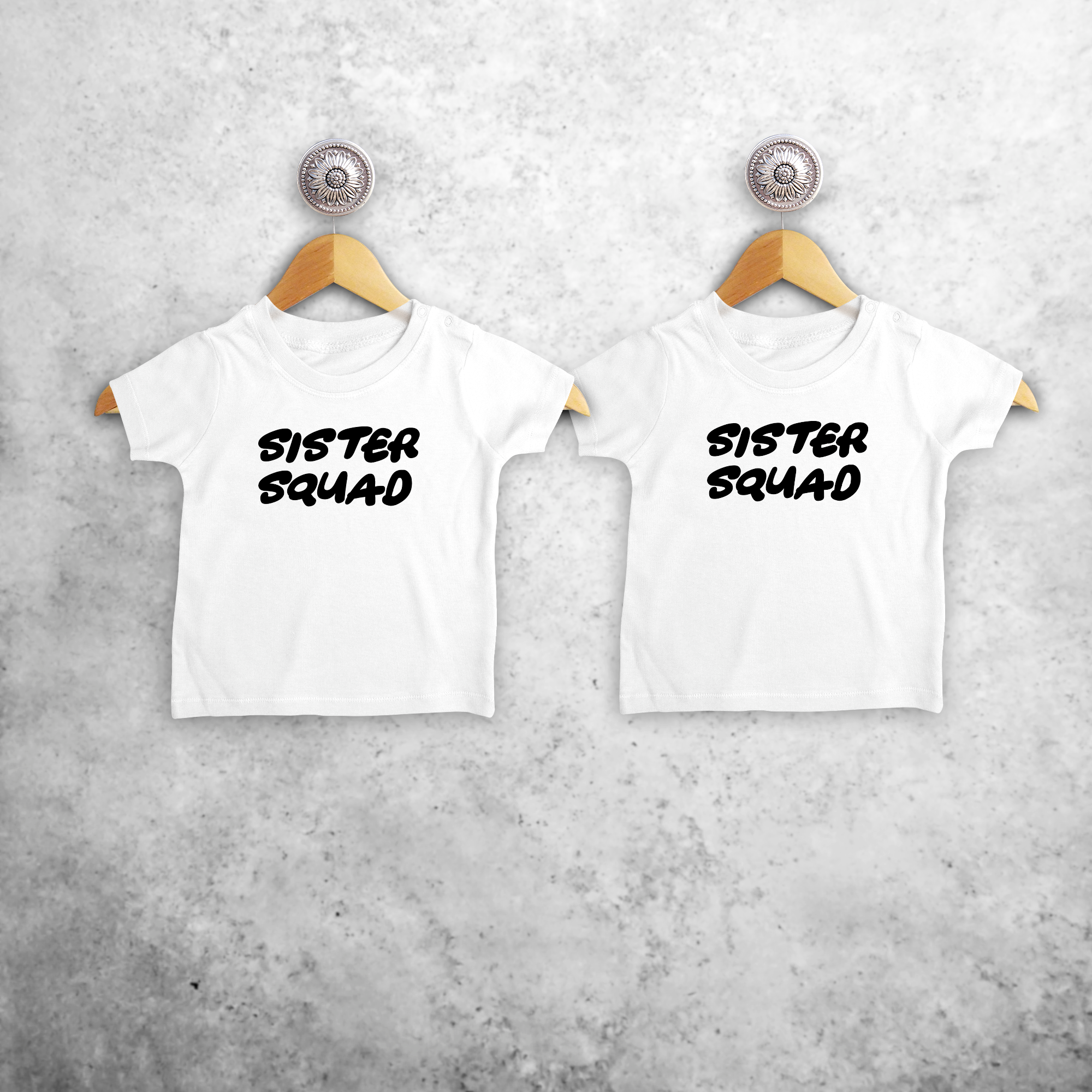 'Sister squad' baby broer en zus shirts