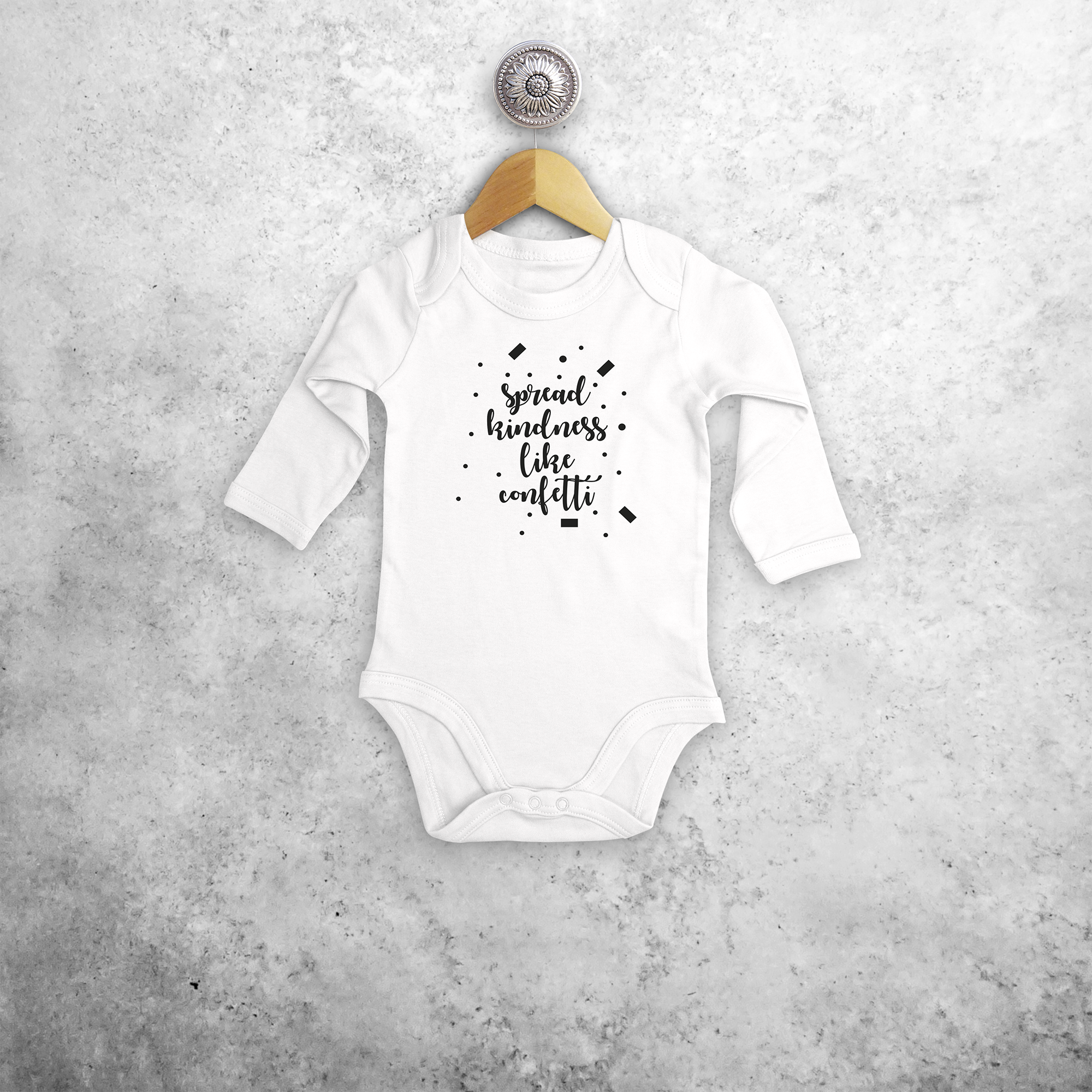 'Spread kindness like confetti' baby longsleeve bodysuit