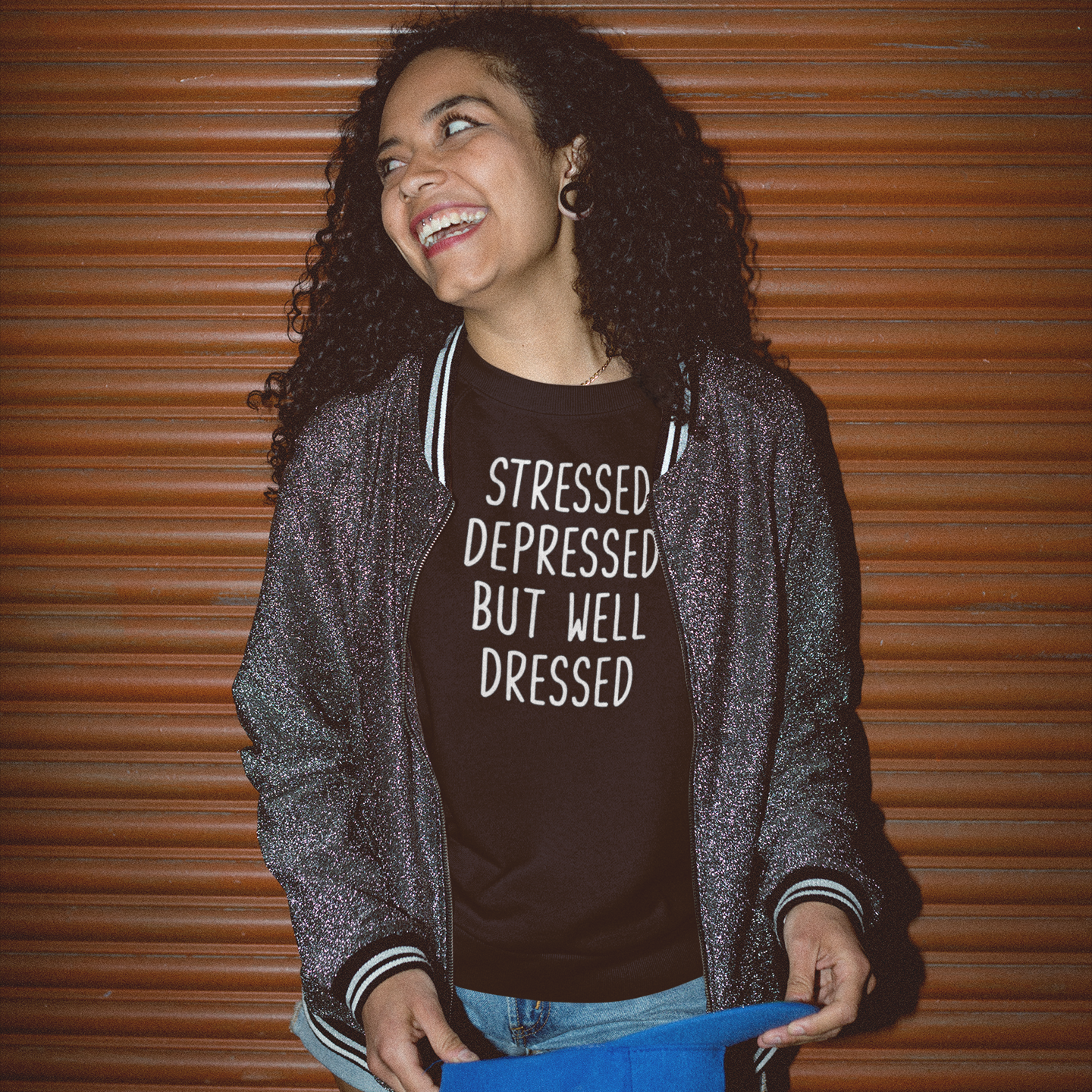 'Stressed, depressed, but well dressed' trui