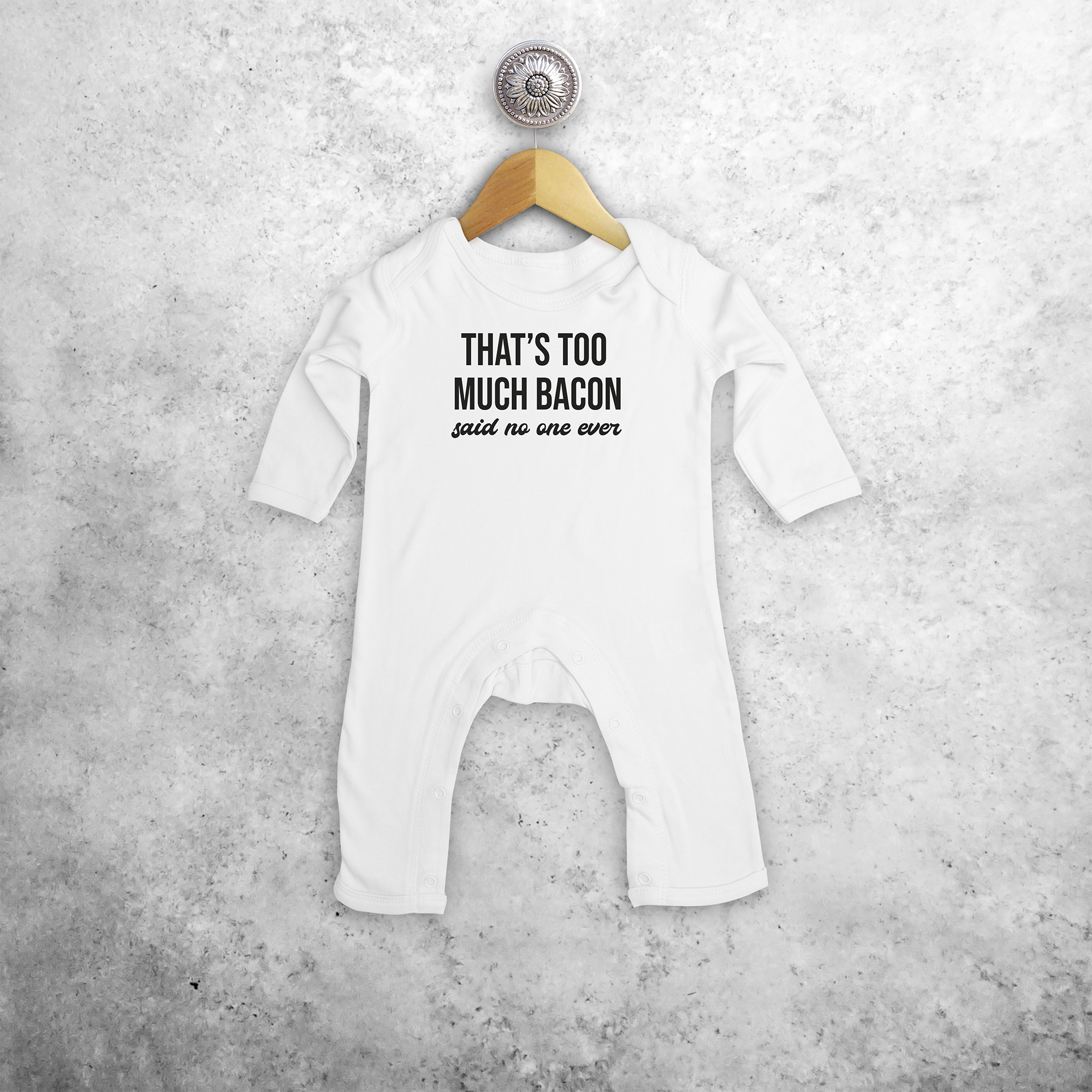 'That's too much bacon. Said no one ever' baby romper