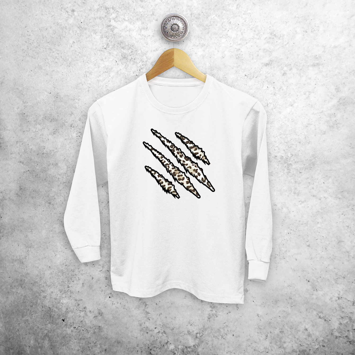 Luipaard klauwen kind shirt met lange mouwen