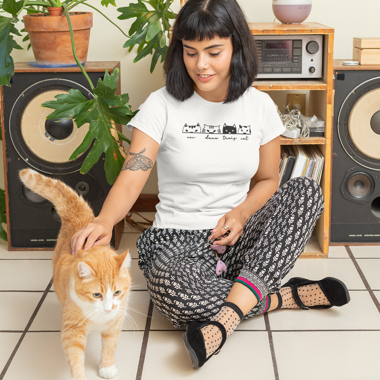 Un deux trois cat' volwassene shirt