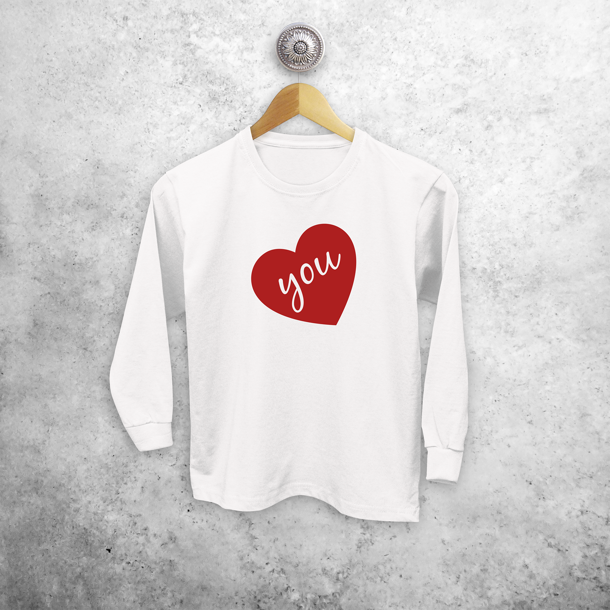 'You' hart kind shirt met lange mouwen