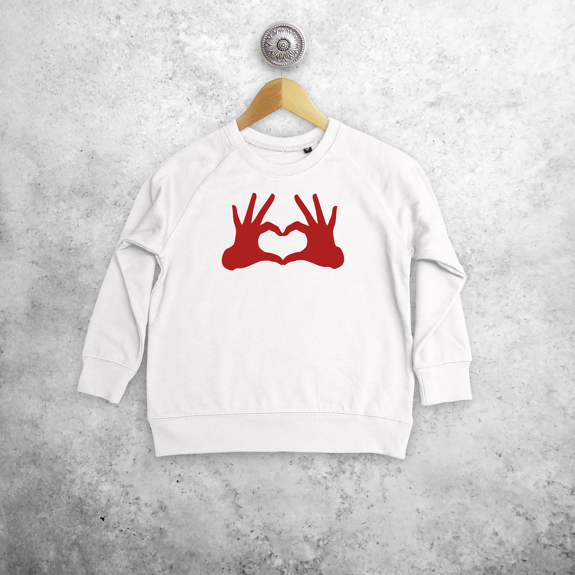 Heart hands kids sweater